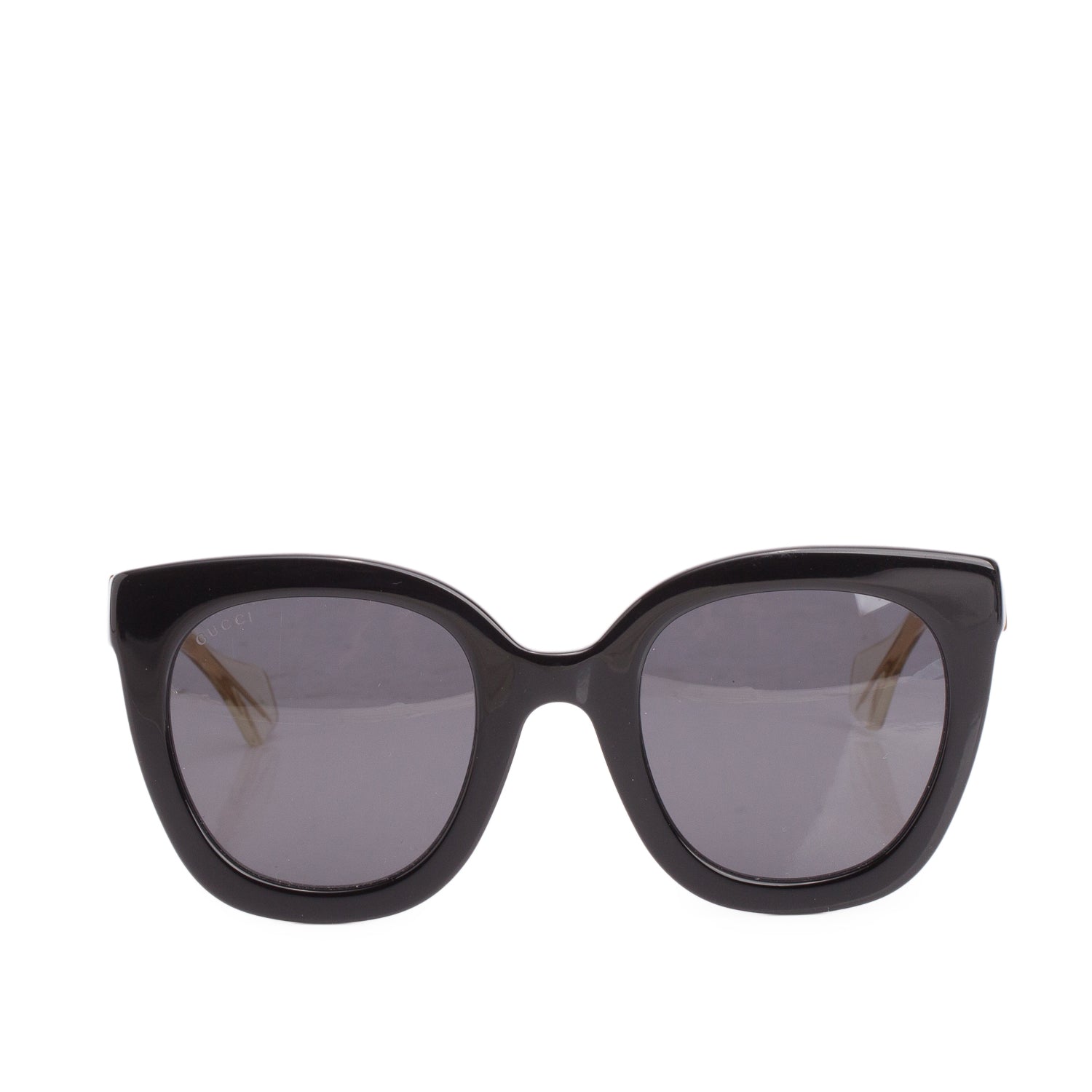 Gucci GG00564S Black Gold Acetate Square Sunglasses w/ Case