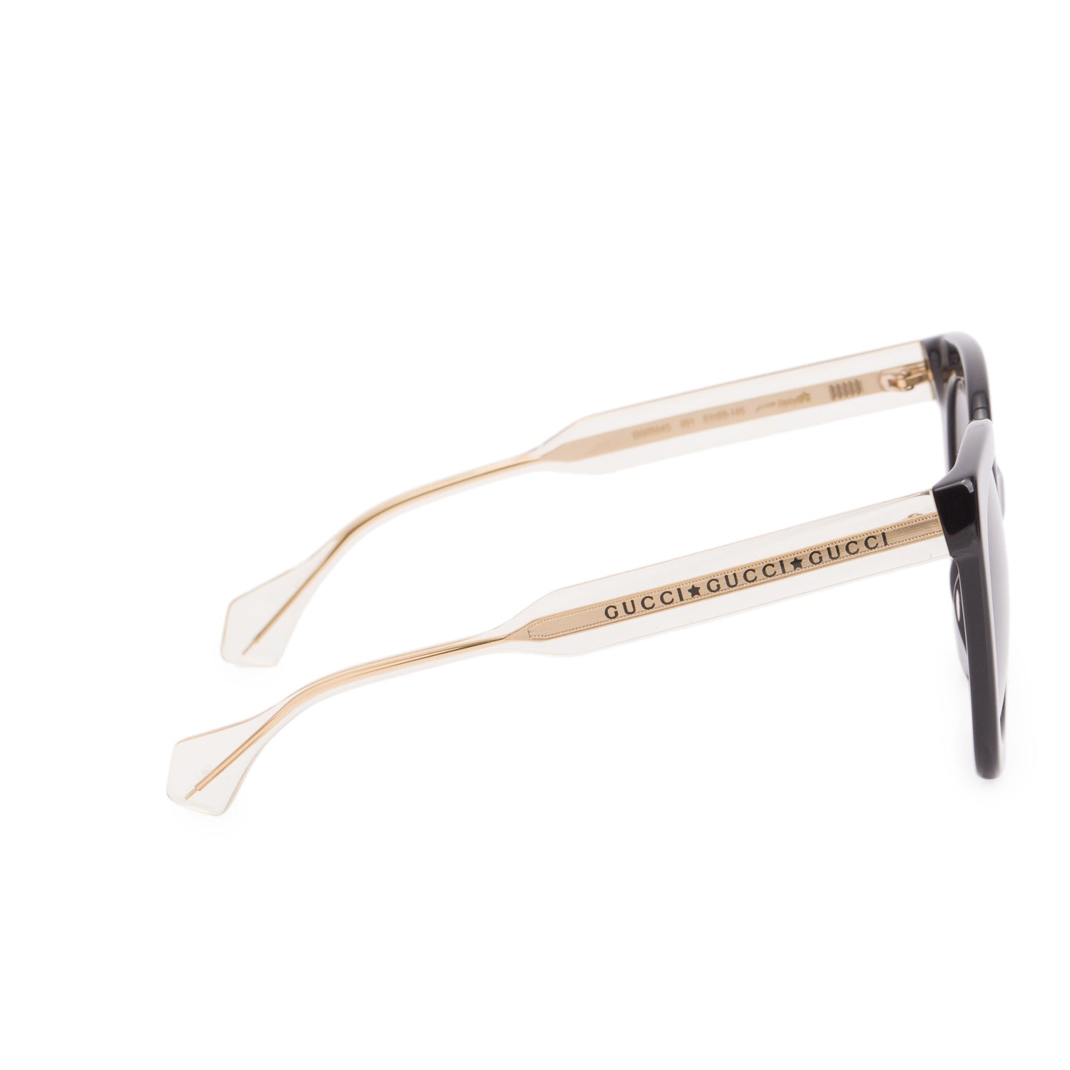 Gucci GG00564S Black Gold Acetate Square Sunglasses w/ Case