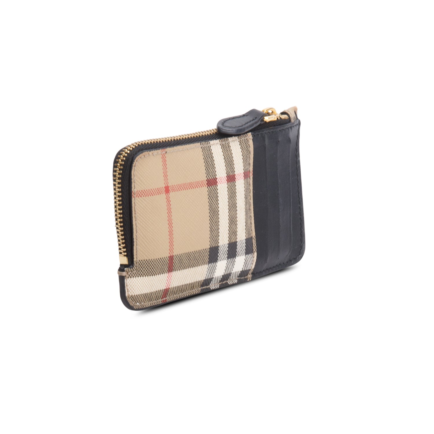 Burberry Check Zip Card Case w/ Box