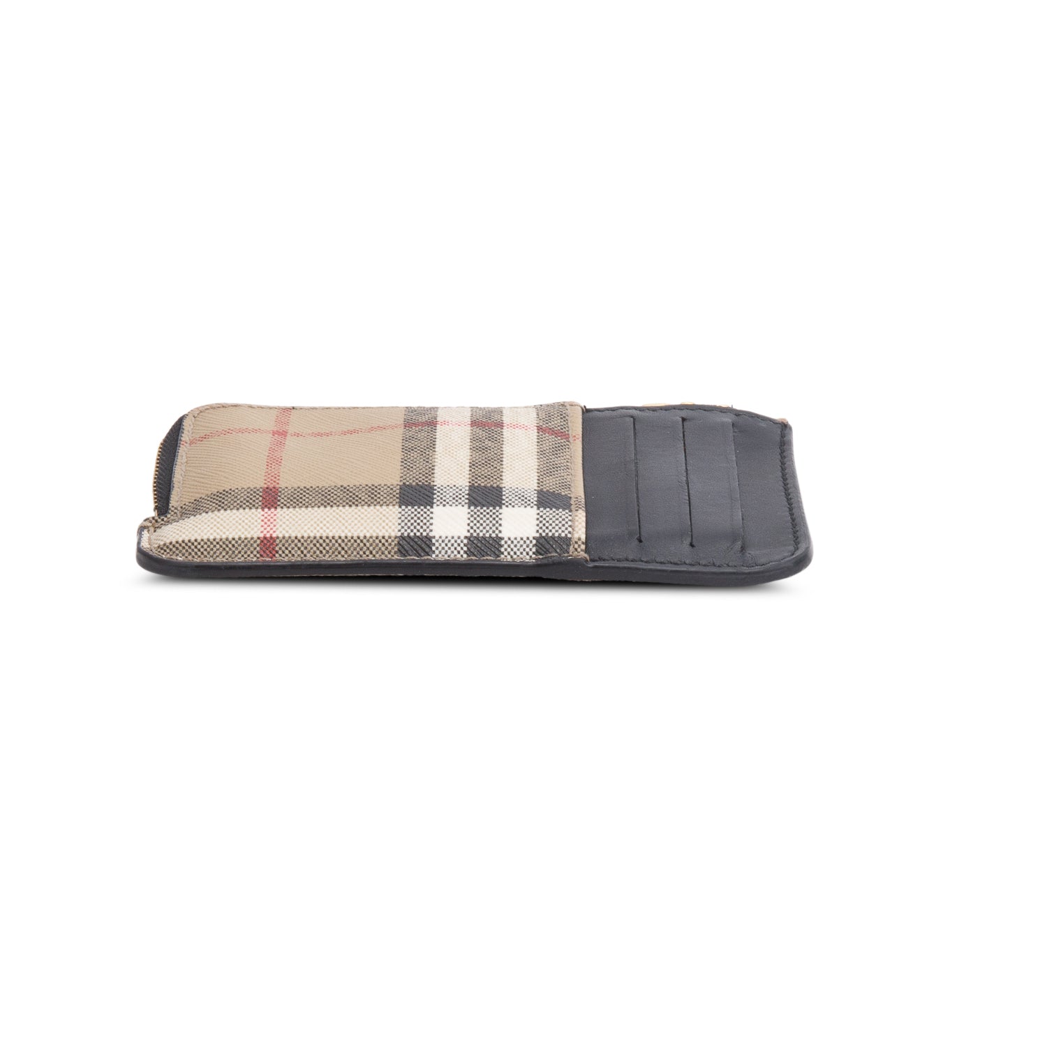 Burberry Check Zip Card Case w/ Box