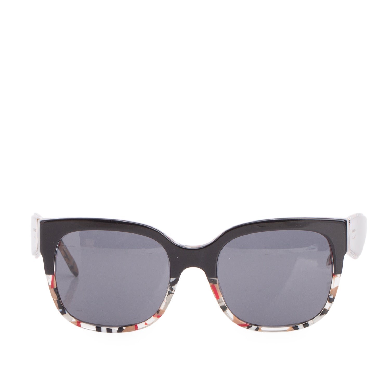 Burberry B 4271 Black House Check Acetate Square Sunglasses w/ Box & Case