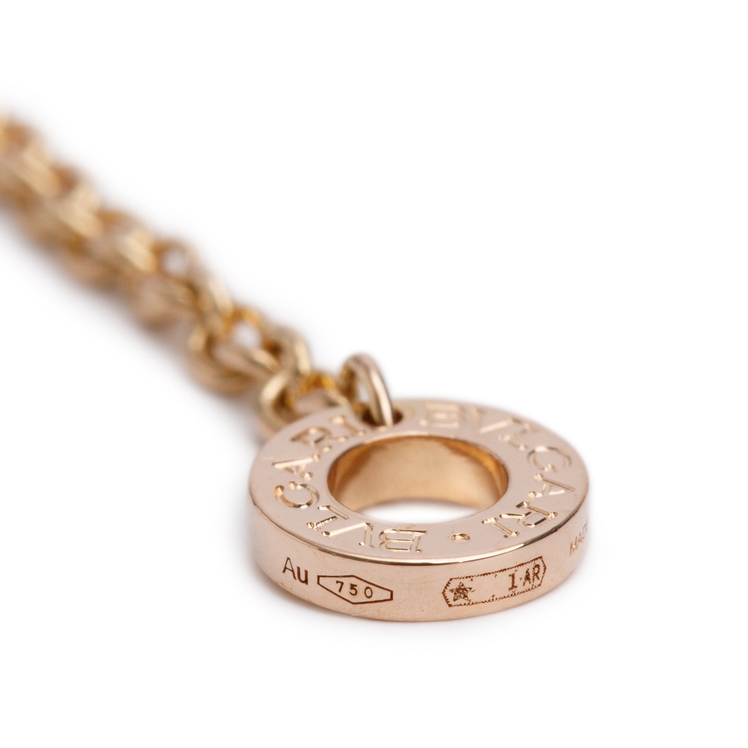 BVLGARI 18k Rose Gold Black Ceramic B.Zero1 Pendant Necklace