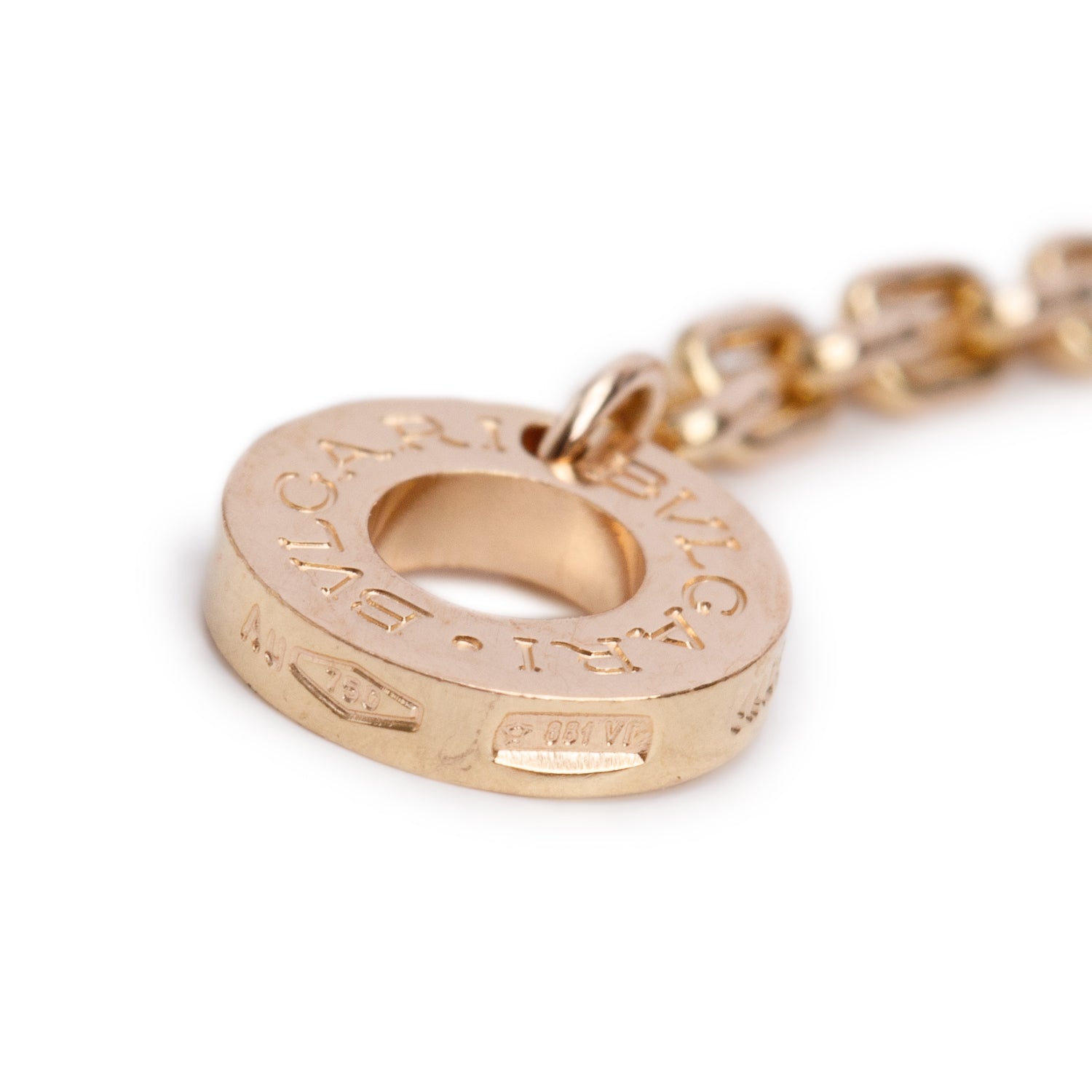 BVLGARI 18k Rose Gold White Ceramic B.Zero1 Legend Pendant Necklace