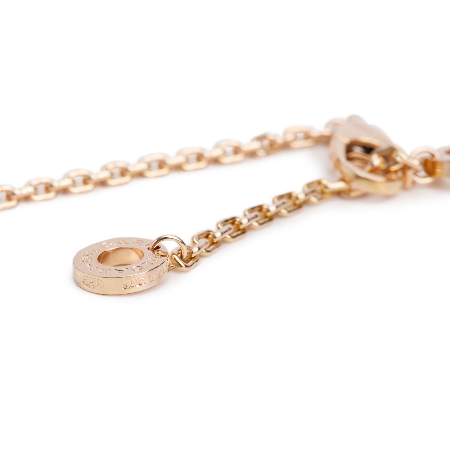 BVLGARI 18k Rose Gold White Ceramic B.Zero1 Legend Pendant Necklace