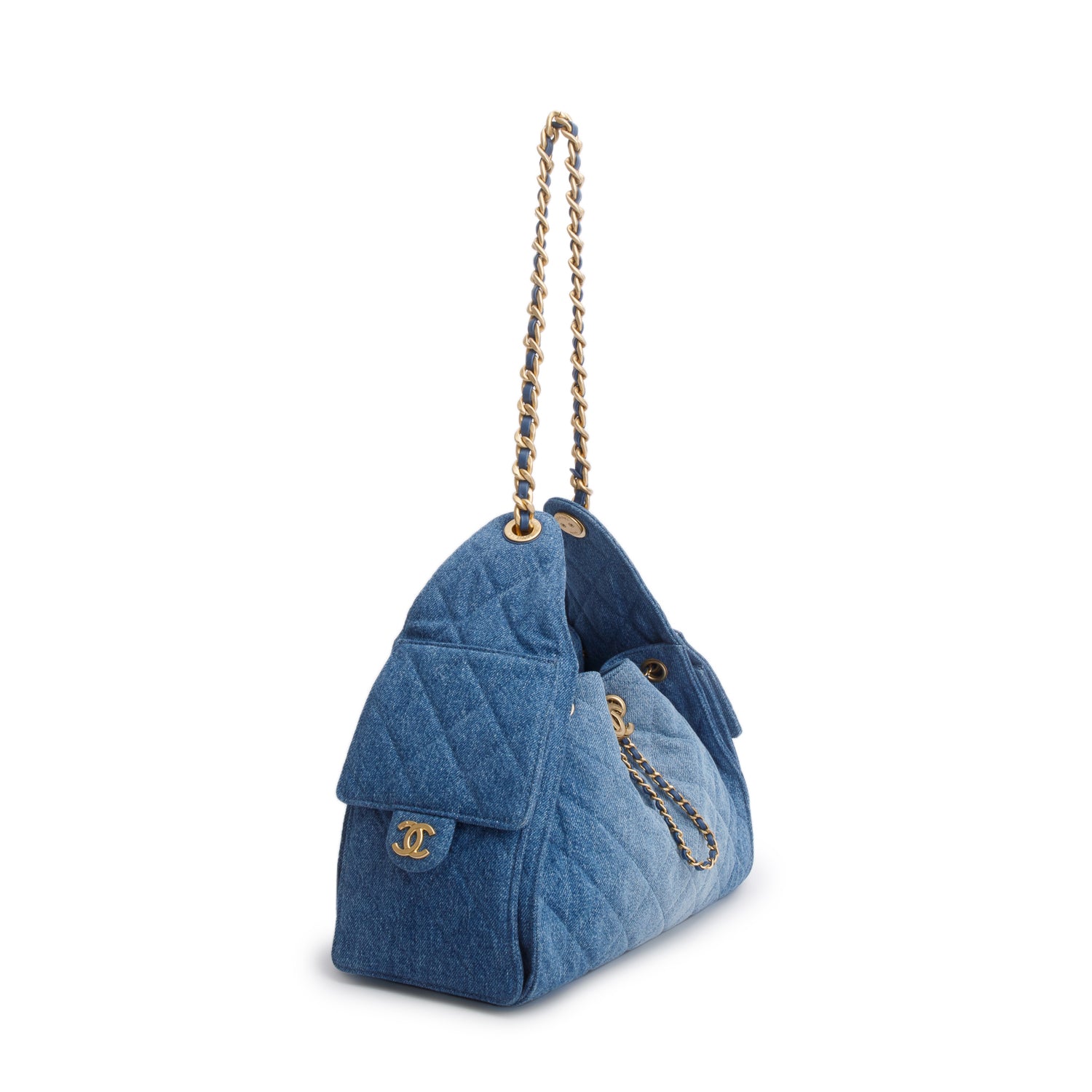Chanel Blue Washed Denim Quilted Small 25 Handbag