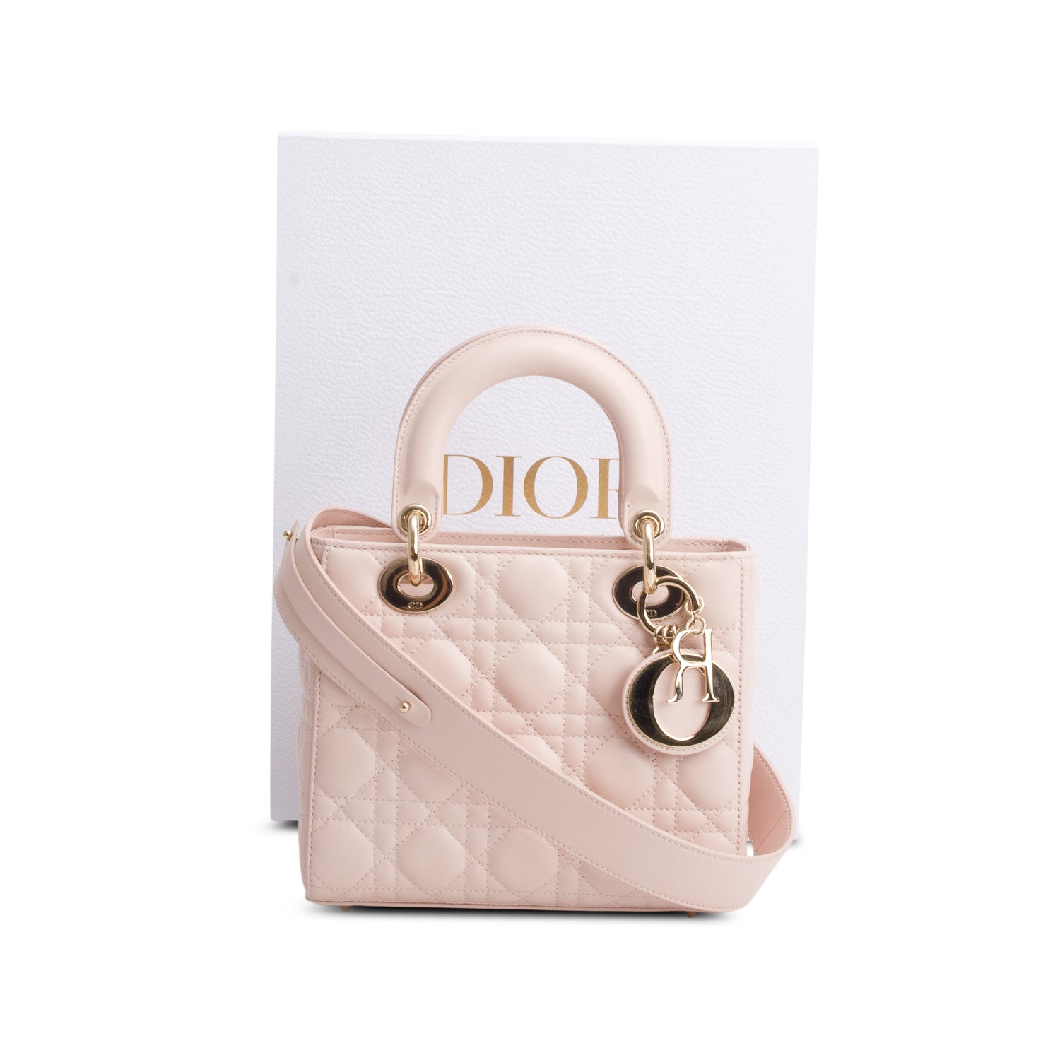 Christian Dior 2025 Pink Lambskin Cannage Small My ABC Lady Dior w/ Box, Authenticity Card & Strap