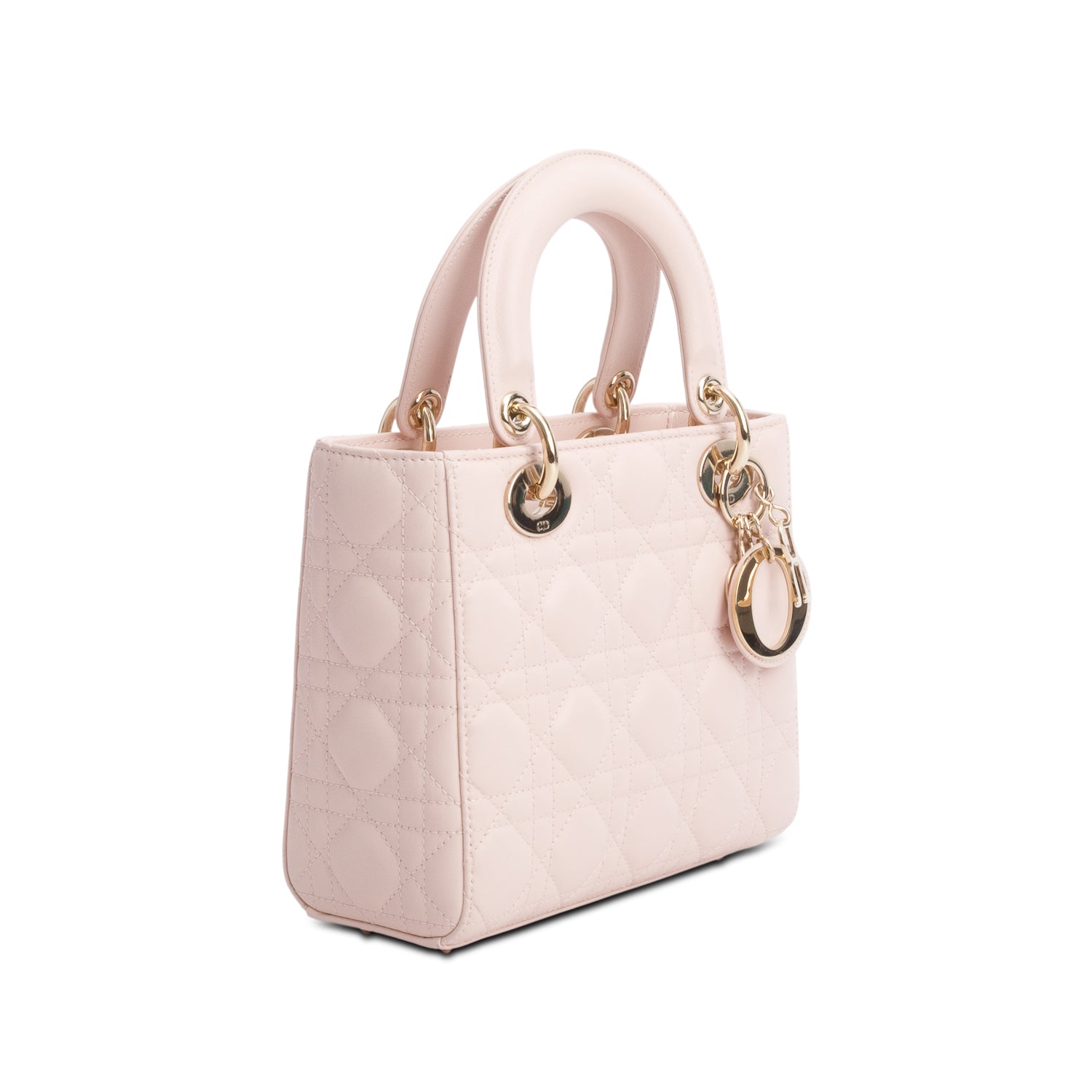Christian Dior 2025 Pink Lambskin Cannage Small My ABC Lady Dior w/ Box, Authenticity Card & Strap