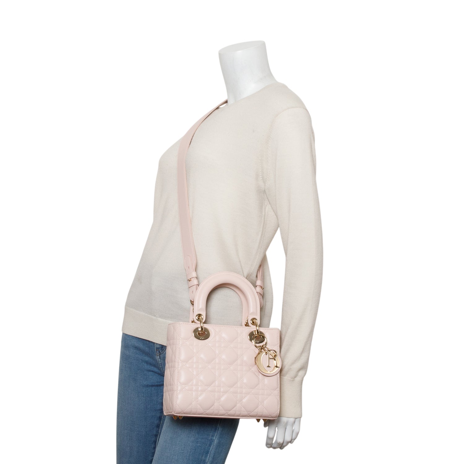 Christian Dior 2025 Pink Lambskin Cannage Small My ABC Lady Dior w/ Box, Authenticity Card & Strap