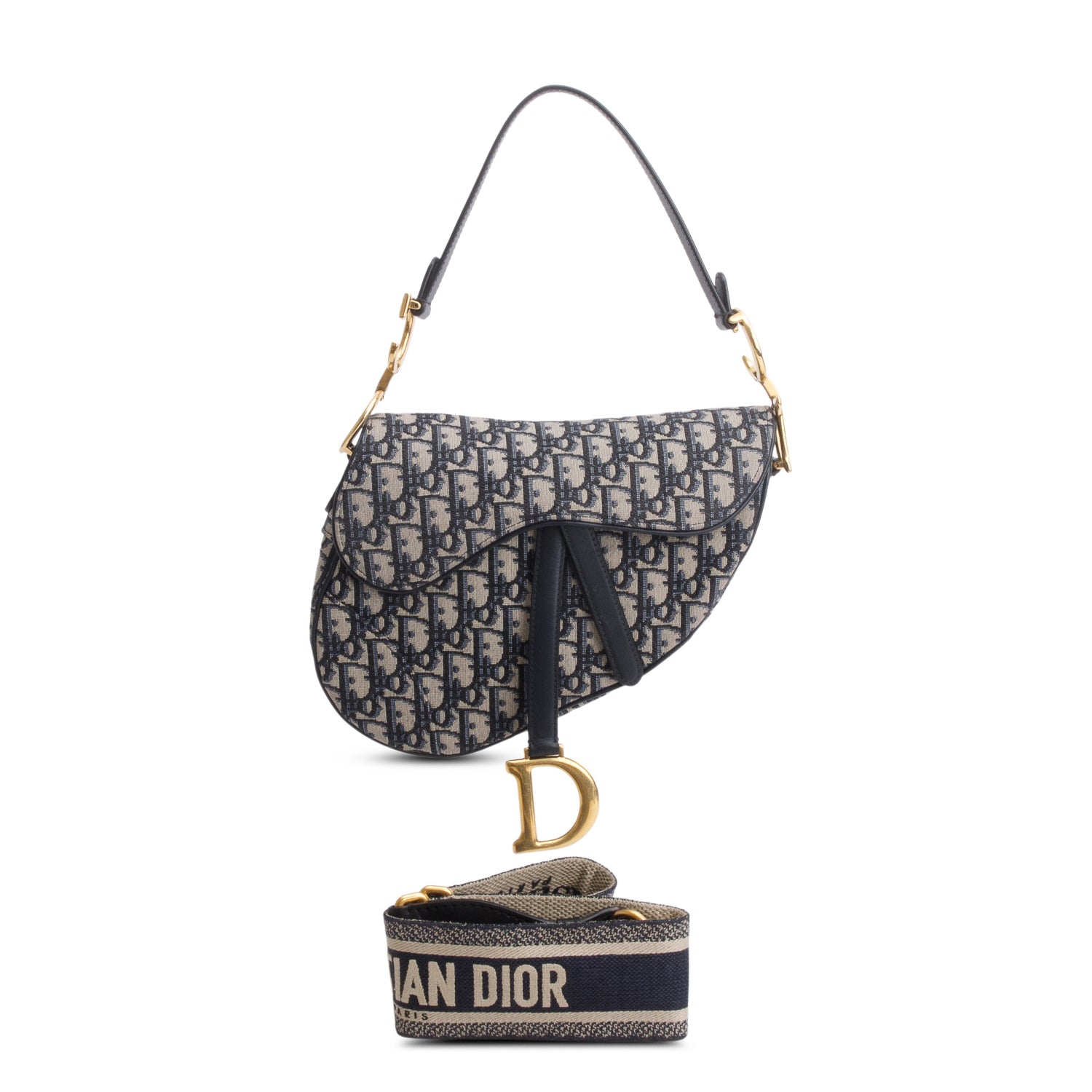 Christian Dior Oblique Medium Saddle Bag w/ Strap