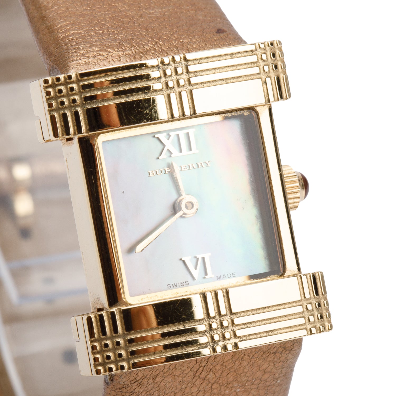 Burberry Stainless Steel BU4504 Nova Check Quartz Watch Mother of Pearl Dial