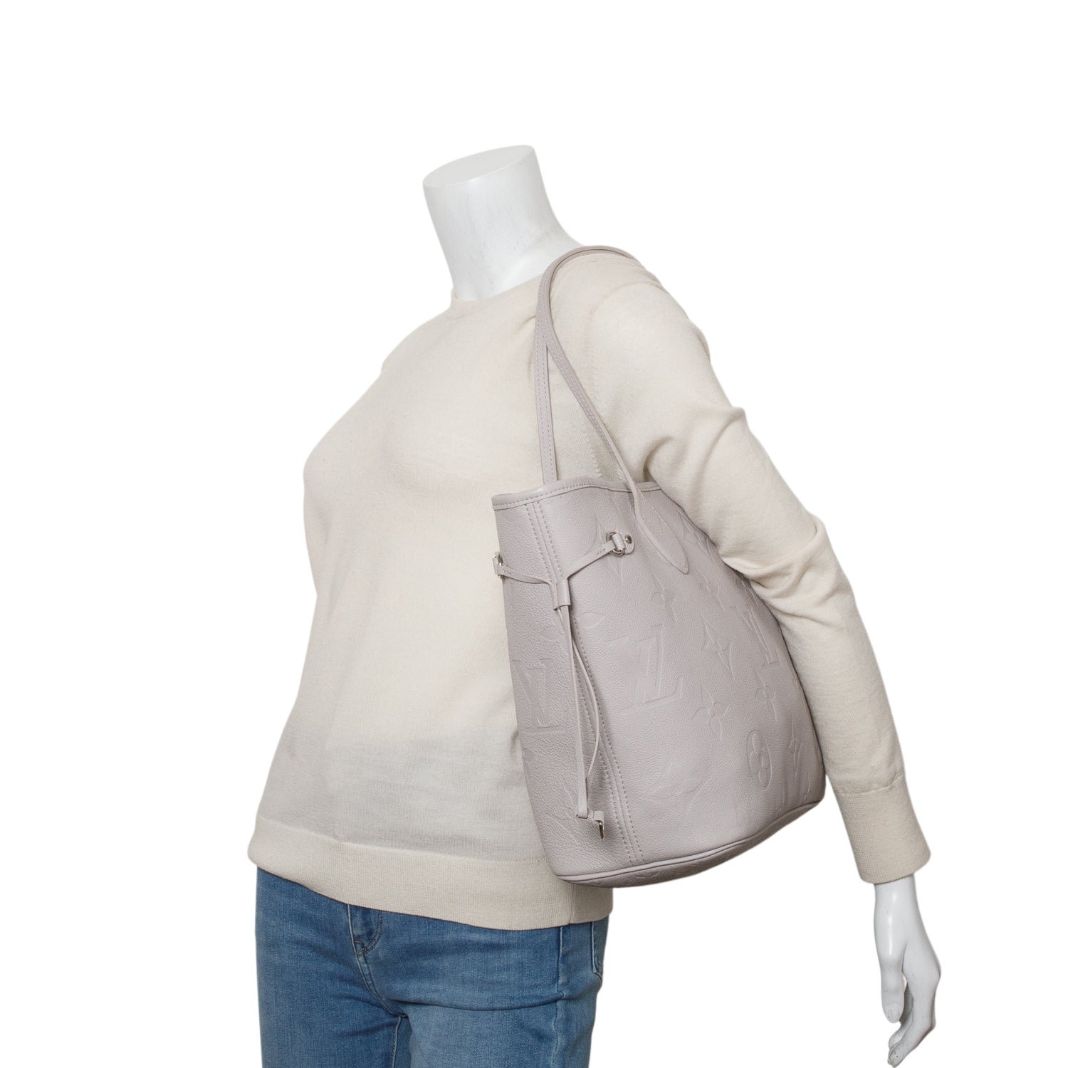 Louis Vuitton Grey Empreinte Monogram Giant Neverfull MM