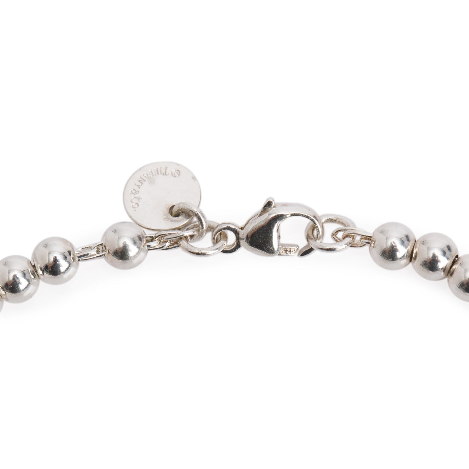 Tiffany & Co. Sterling Silver Mini Bow 4 MM Bead Bracelet