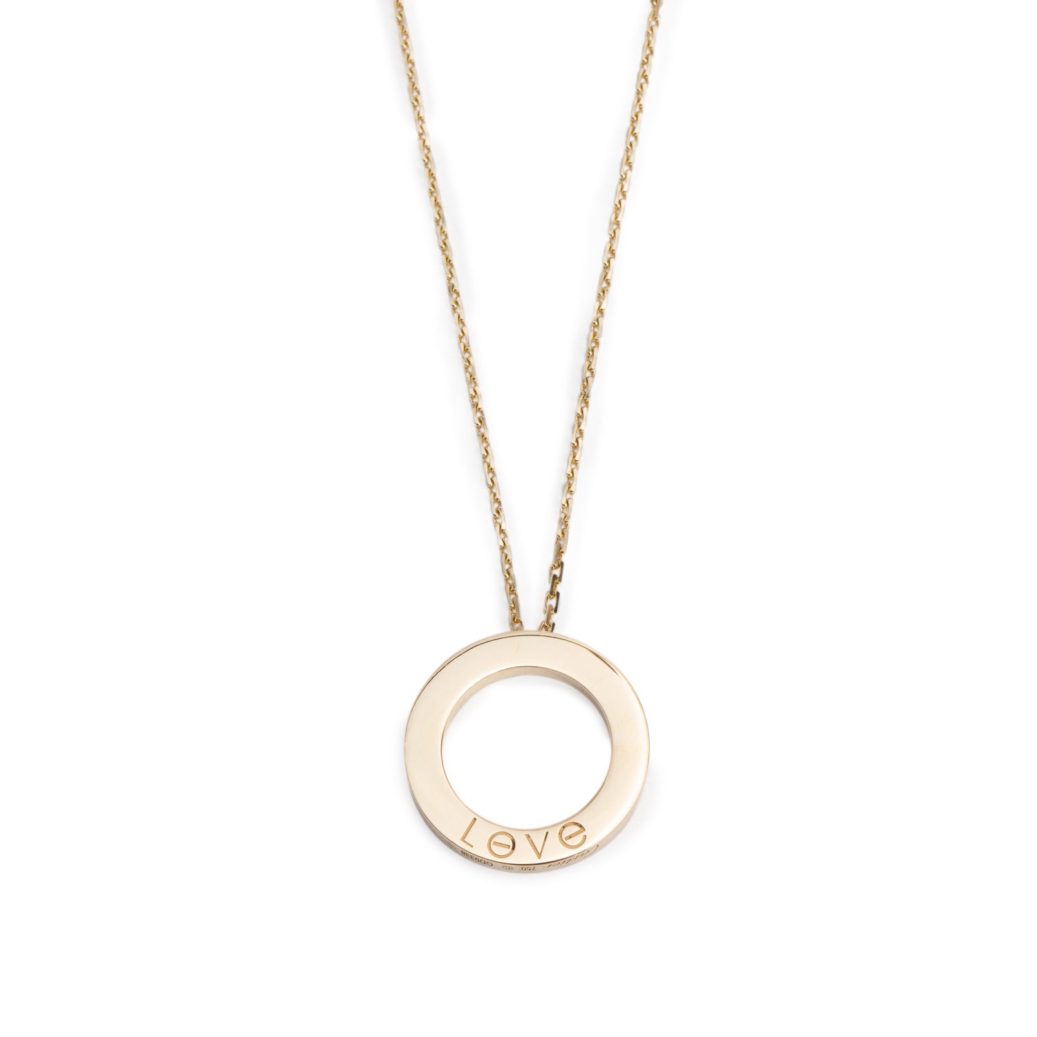 Cartier 18k Yellow Gold Love Pendant Necklace w/ Box