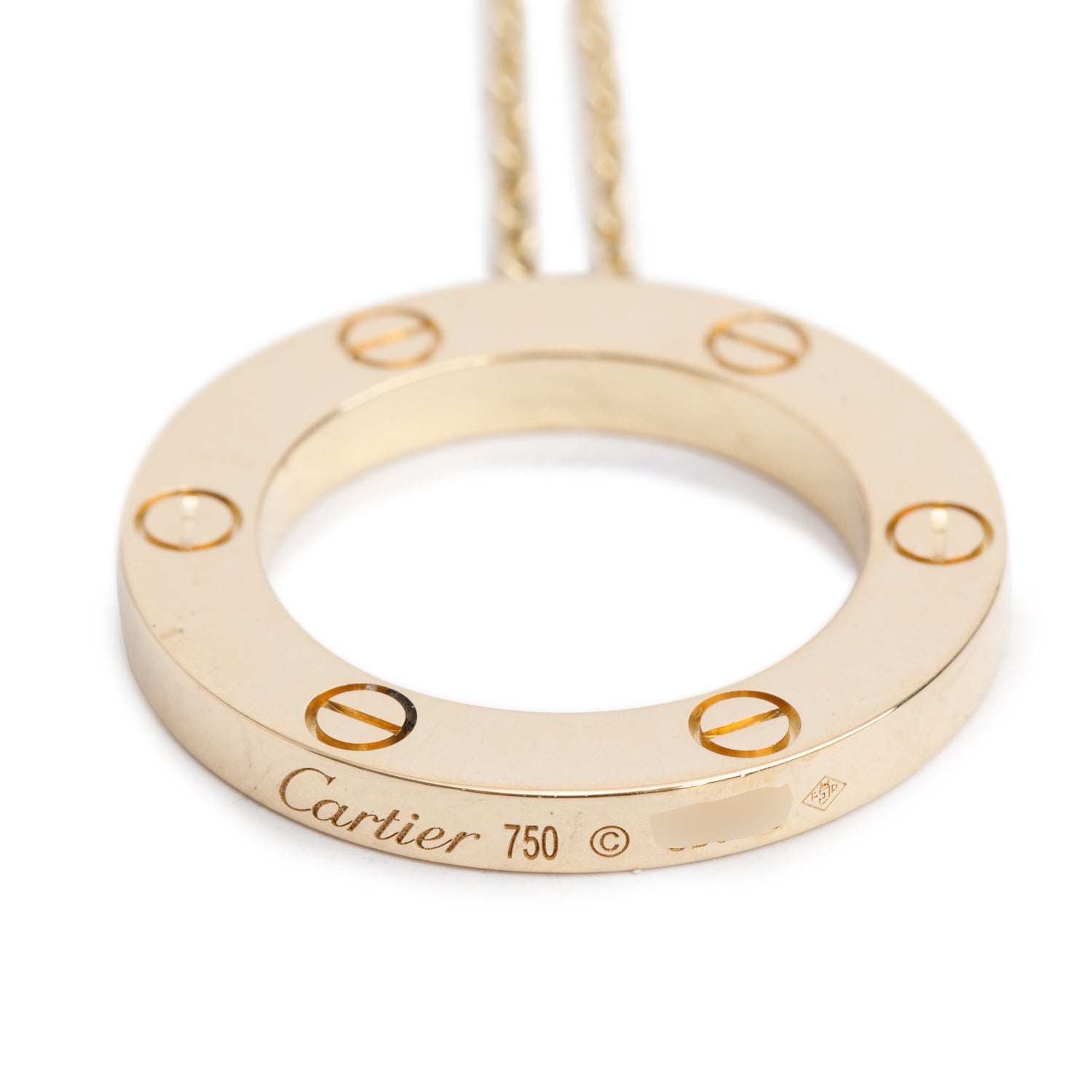 Cartier 18k Yellow Gold Love Pendant Necklace w/ Box