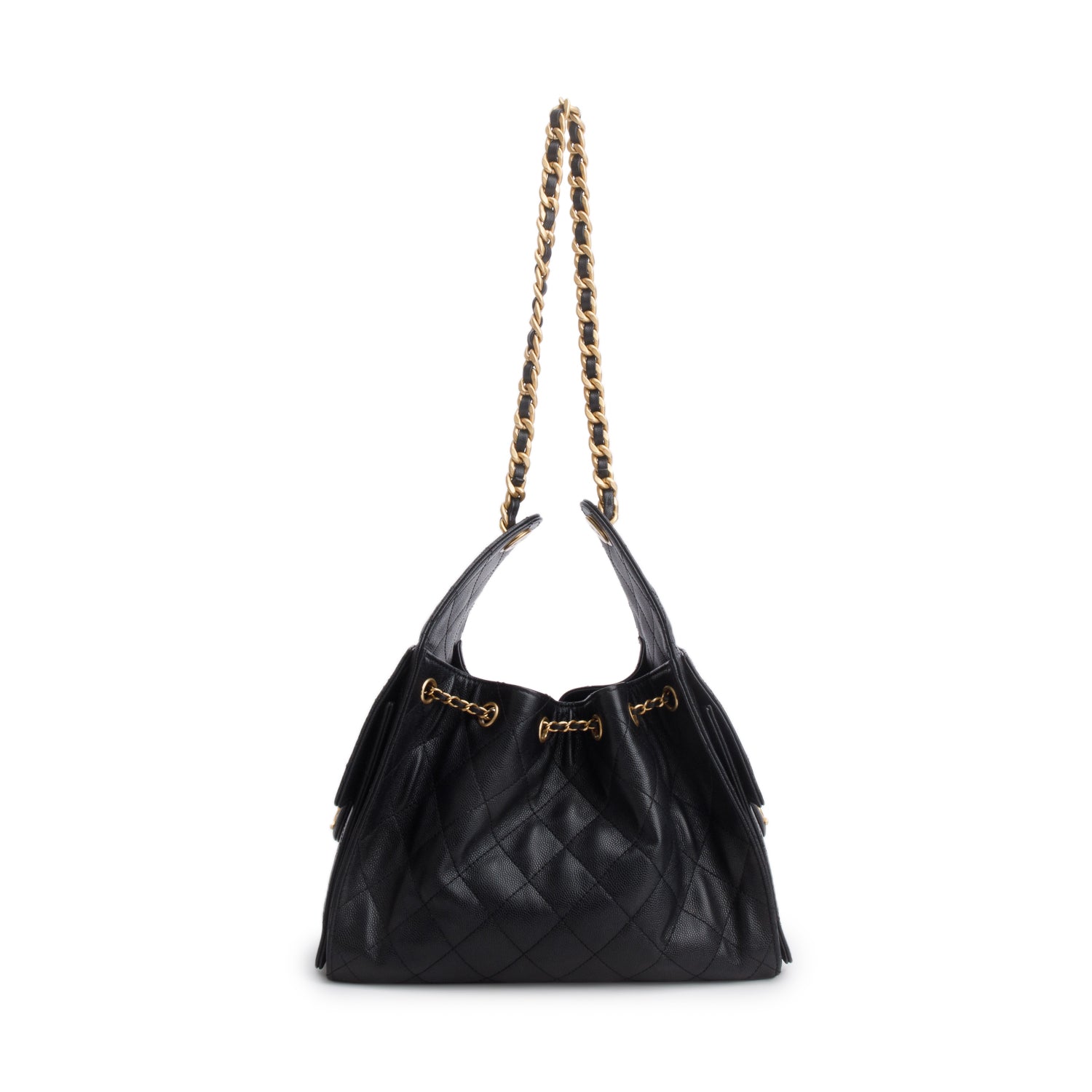 Chanel Black Caviar Leather 25 Small Handbag w/ Box