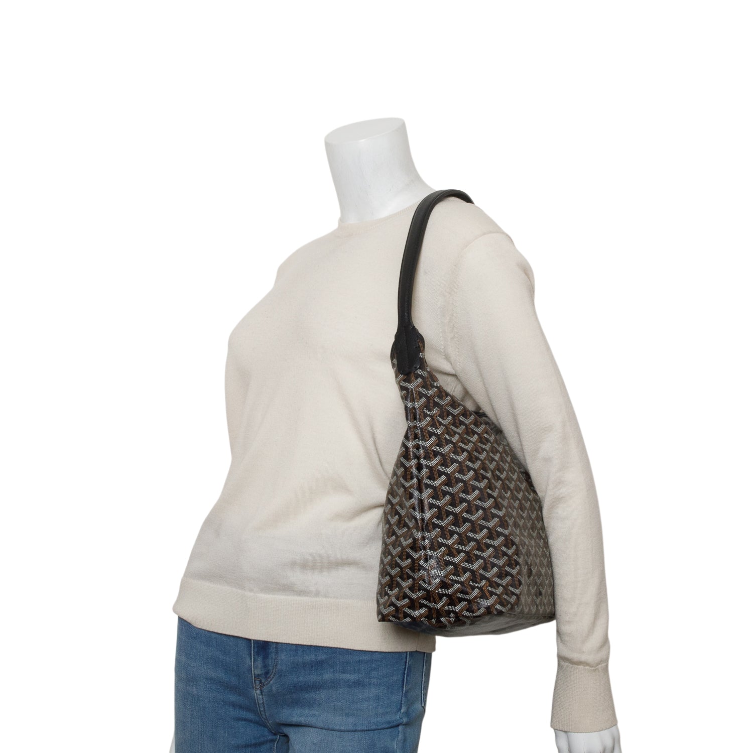 Goyard 2023 Black Goyardine Sac Boheme PM w/ Pouch & Receipt