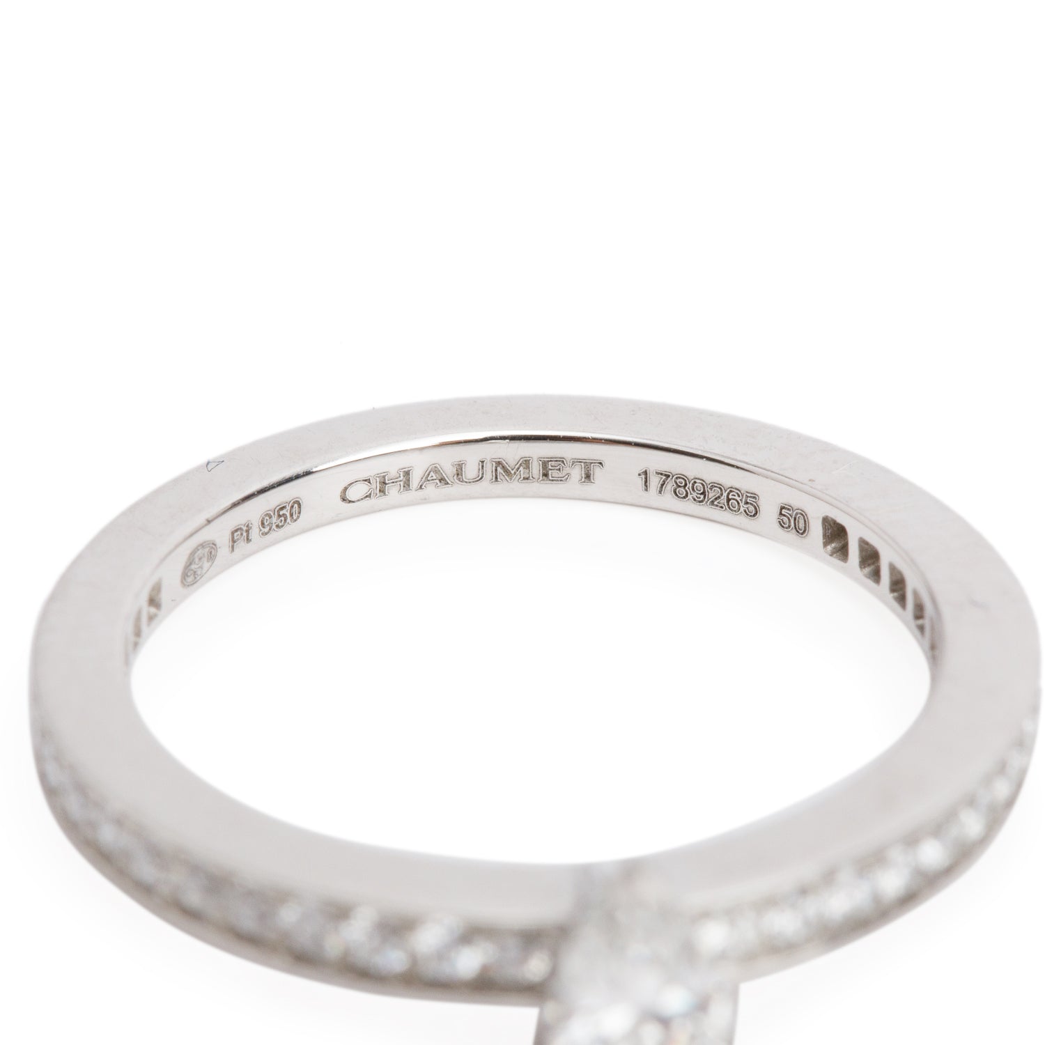 Chaumet 2023 Platinum 0.17 ct. Pear Shape Diamond Josephine Triomphe Engagement Ring 50 5.25 w/ Box, Receipt & Certificate