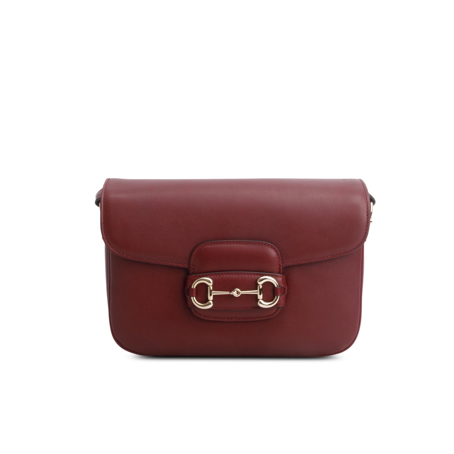 Gucci Red Soft Calfskin Horsebit 1955 Medium Shoulder Bag