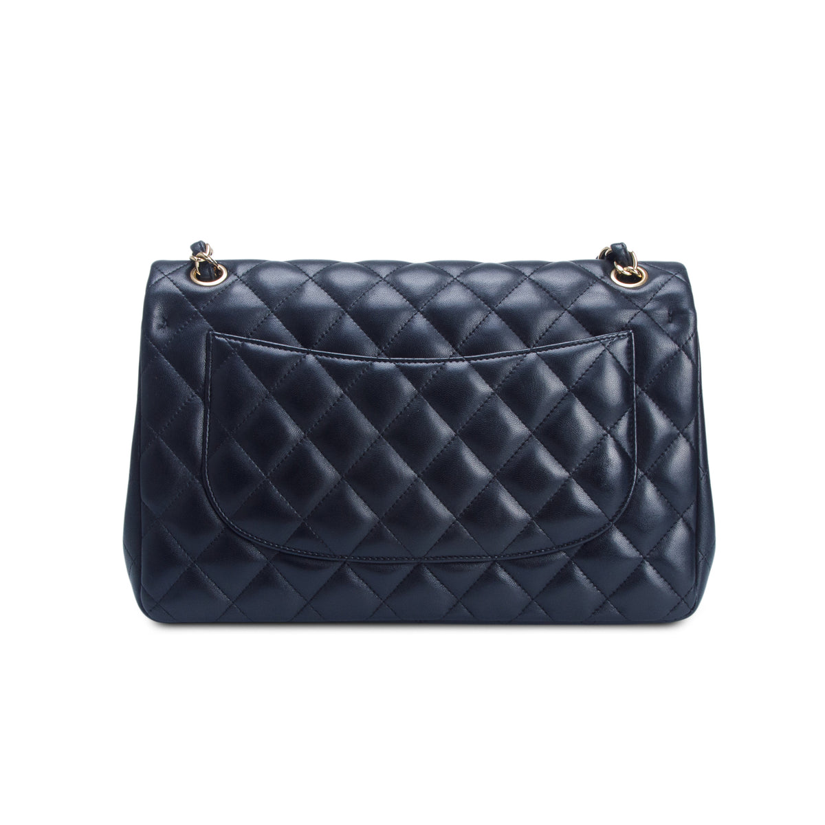 Chanel Black Quilted Lambskin Leather Classic Jumbo Double Flap Bag