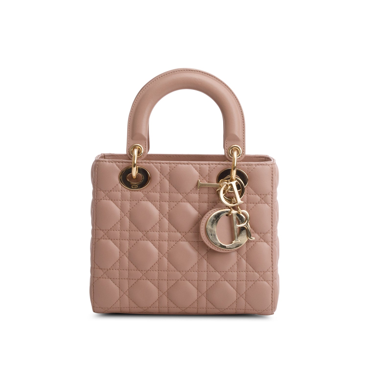 Christian Dior 2022 Pink Cannage Lambskin Leather Small Lady Dior Bag w/ Authenticity Card