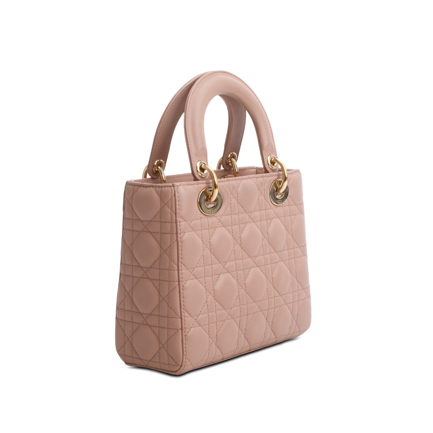 Christian Dior 2022 Pink Cannage Lambskin Leather Small Lady Dior Bag w/ Authenticity Card