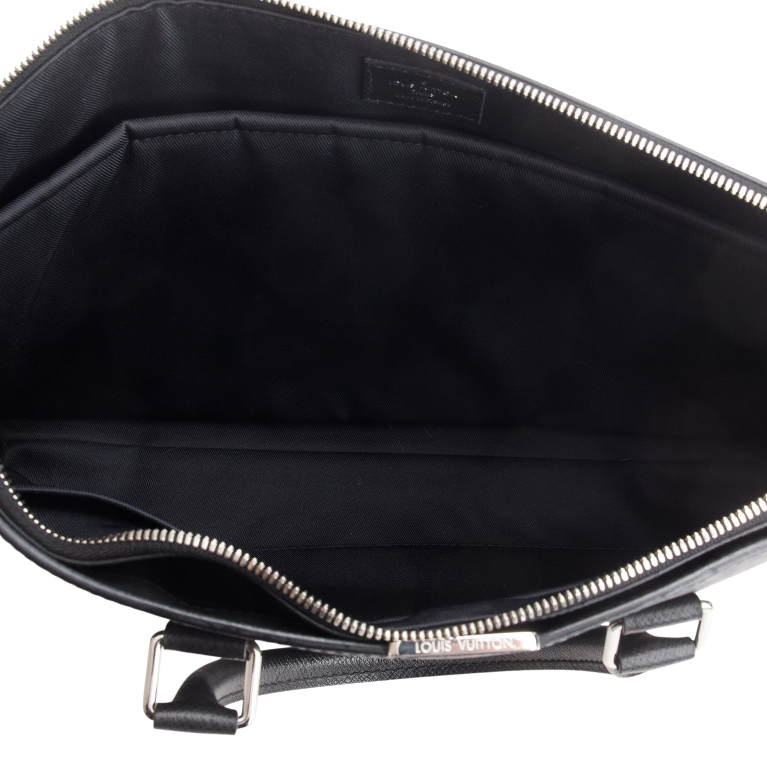 Louis Vuitton Black Taiga Anton Soft Briefcase w/ Strap