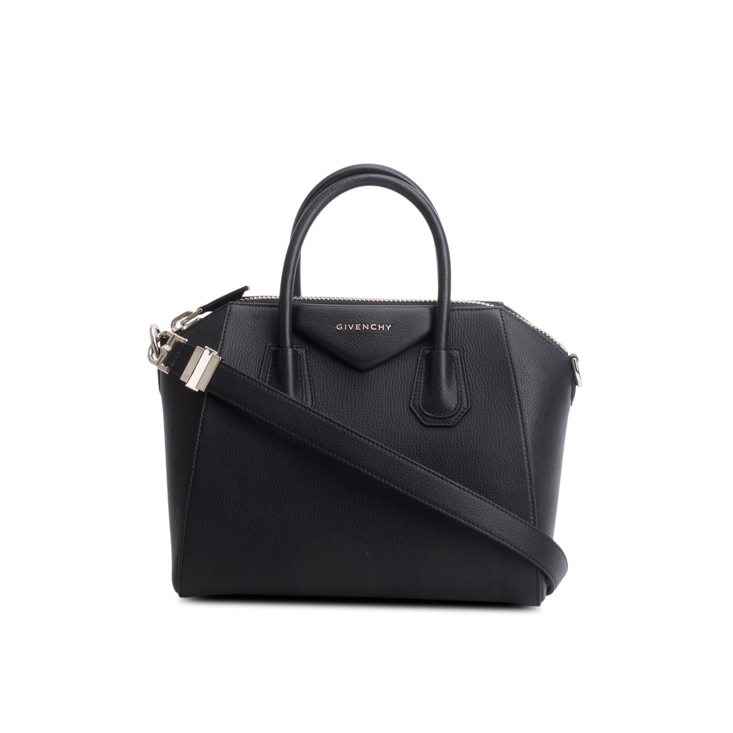 Givenchy Black Sugar Goatskin Leather Small Antigona w/ Strap