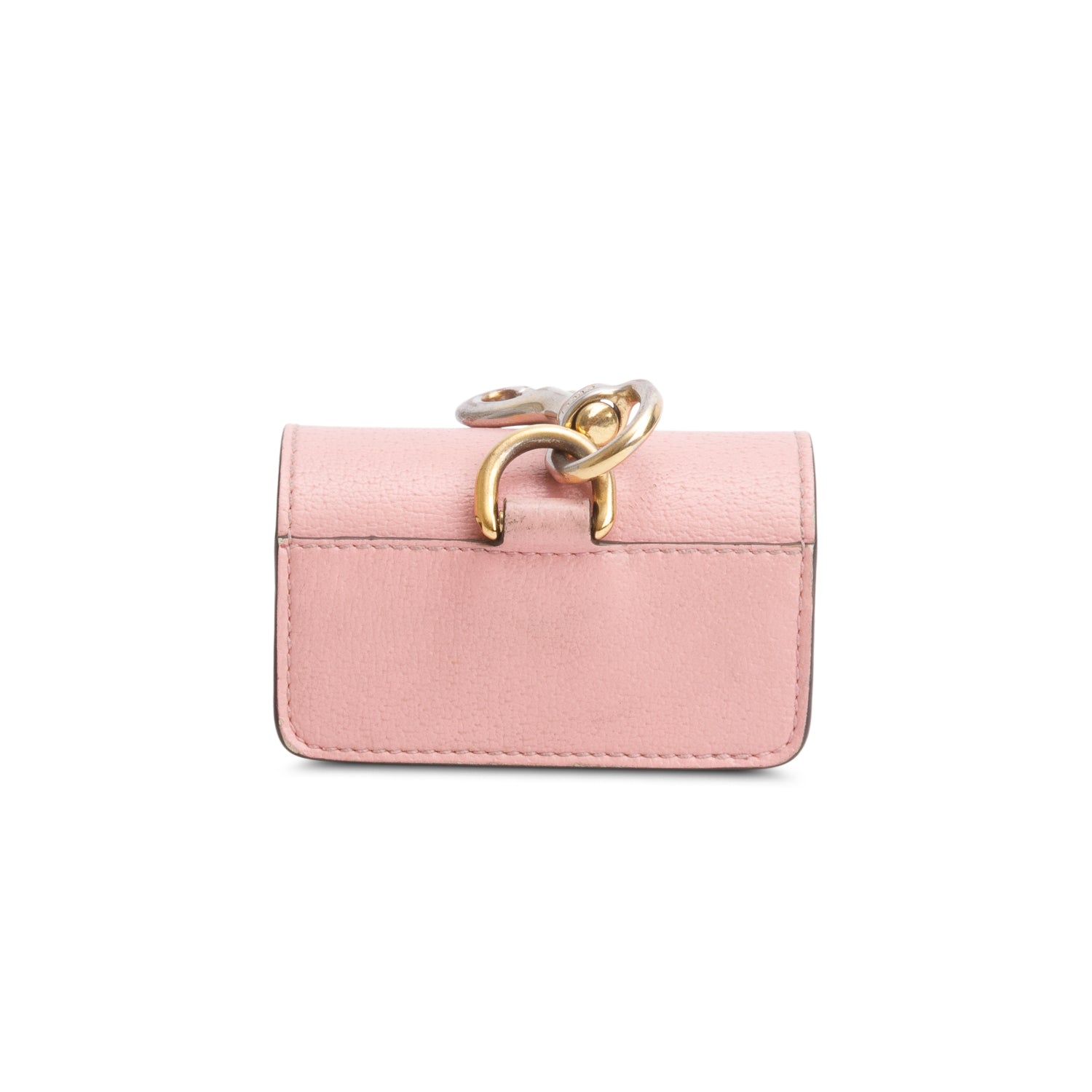 Gucci Pink Dollar Calfskin Interlocking G Etiquette Holder w/ Box & Chain