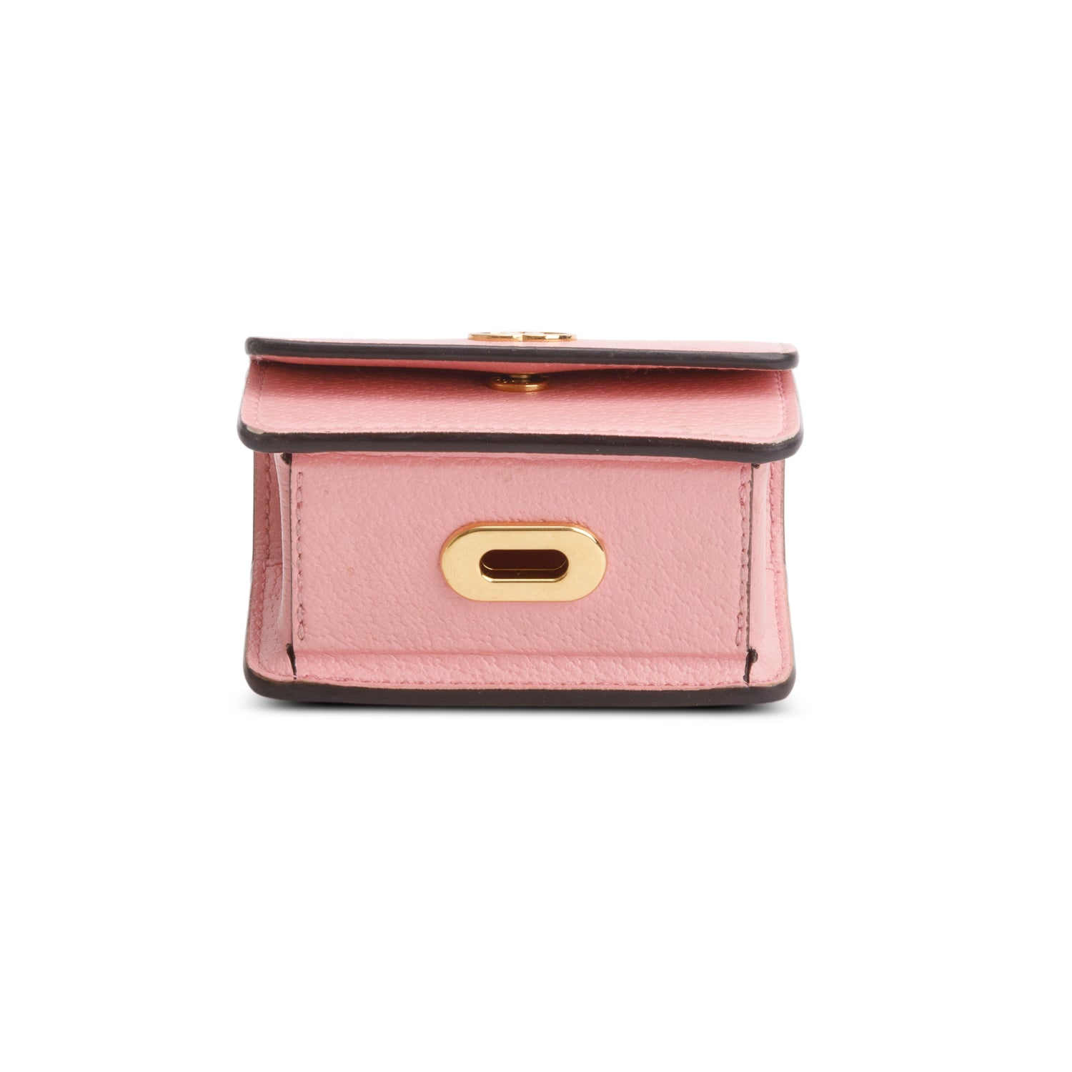 Gucci Pink Dollar Calfskin Interlocking G Etiquette Holder w/ Box & Chain