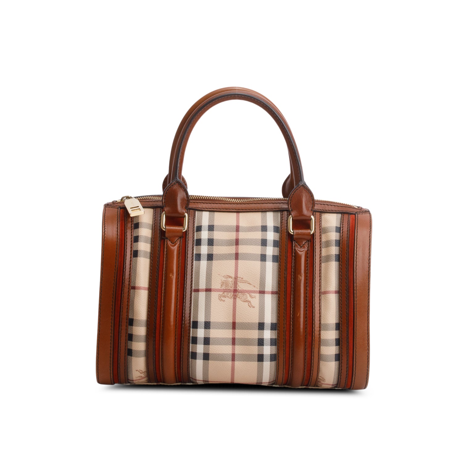 Burberry Red Haymarket Check Alchester Boston Bag w/ Strap