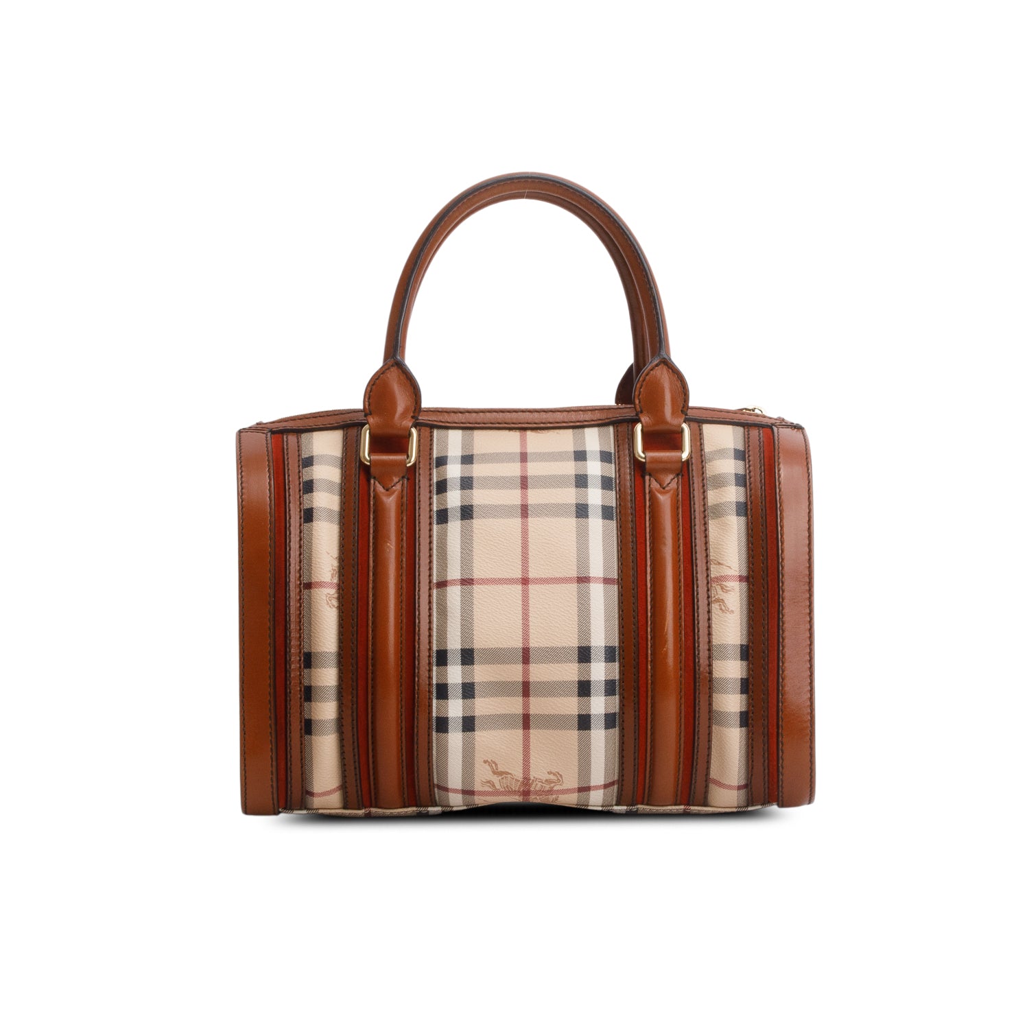 Burberry Red Haymarket Check Alchester Boston Bag w/ Strap
