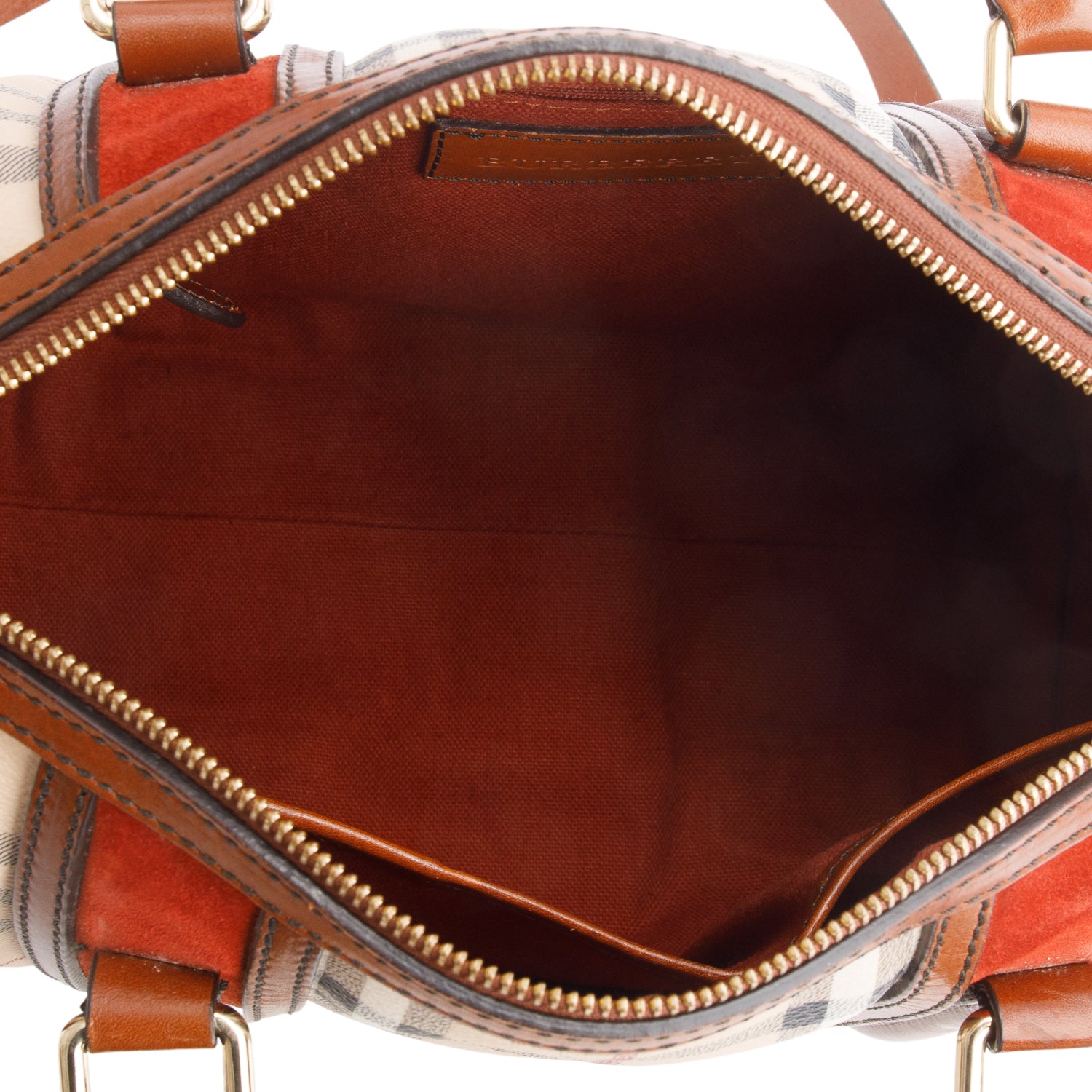Burberry Red Haymarket Check Alchester Boston Bag w/ Strap