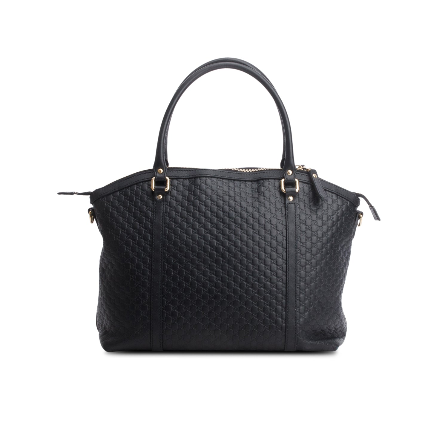 Gucci Black Soft Signature Large Dome Satchel