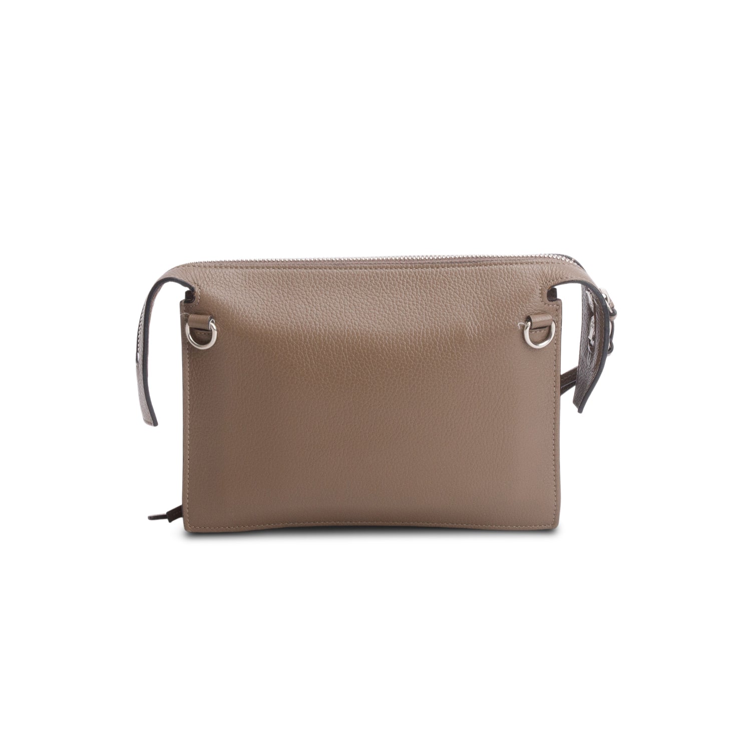 Balenciaga Brown Grained Calfskin Neo Classic Zip Around Crossbody Bag