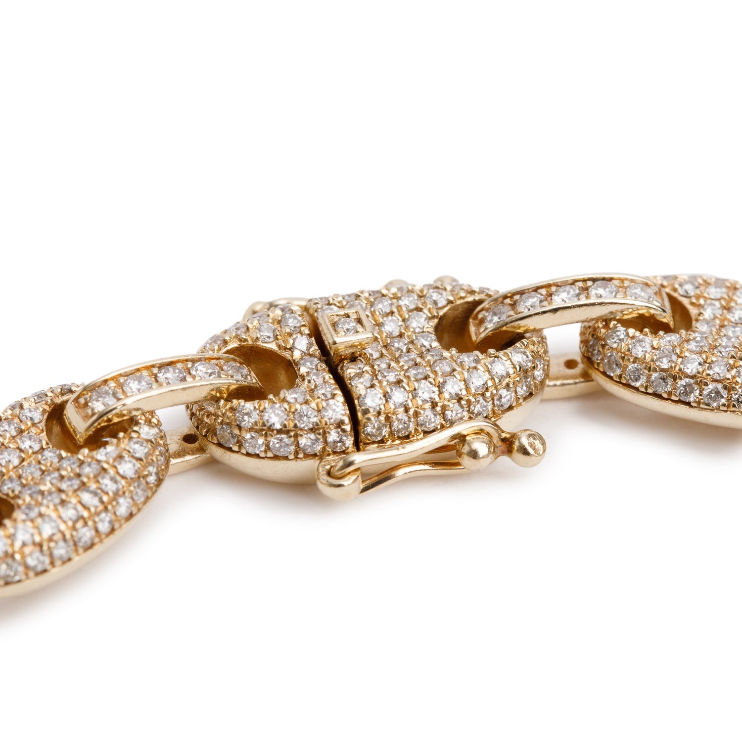 10k Yellow Gold Pave Diamond Link Bracelet