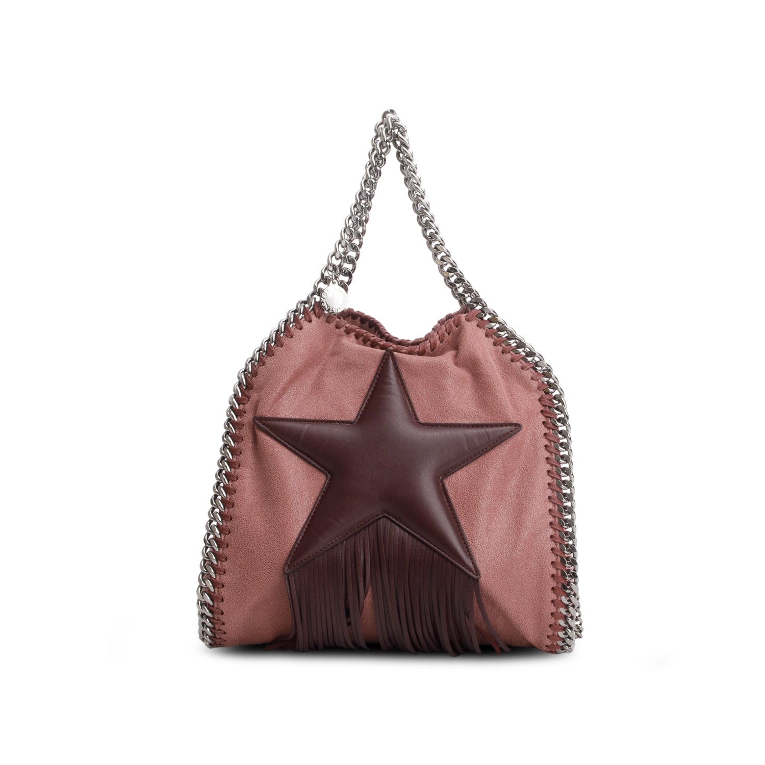 Stella McCartney Pink Vegan Suede Star Fringe Mini Tote Bag