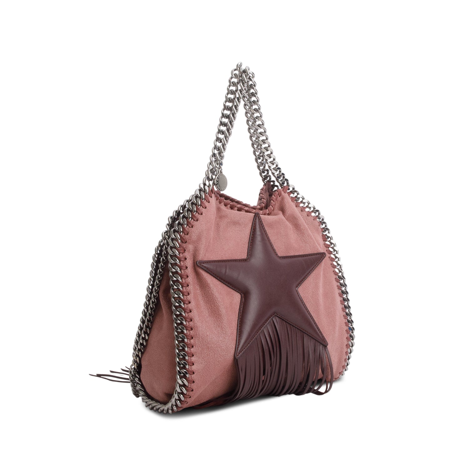 Stella McCartney Pink Vegan Suede Star Fringe Mini Tote Bag