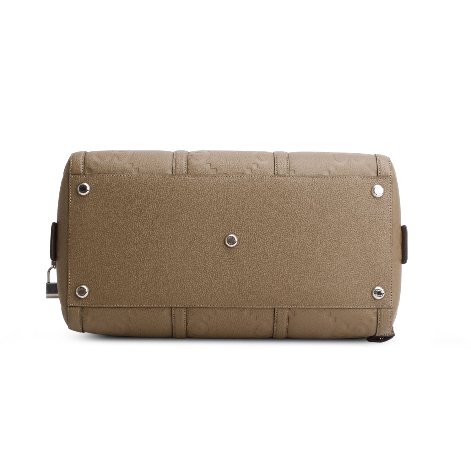 Gucci Taupe Piuma Calfskin Jumbo GG Embossed Large Duffle Bag w/ Strap