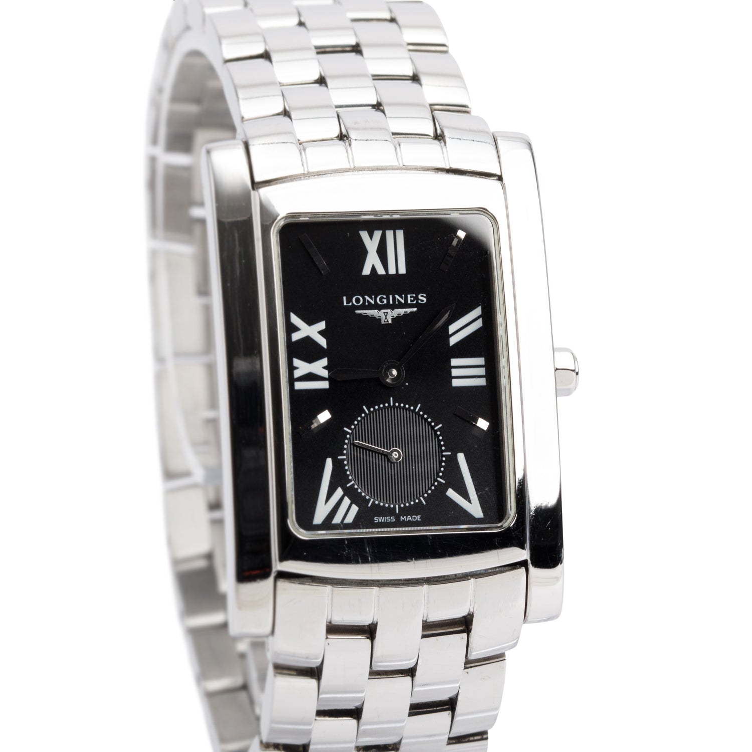 Longines Stainless Steel DolceVita Quartz Watch Black Dial w/ Box & Papers