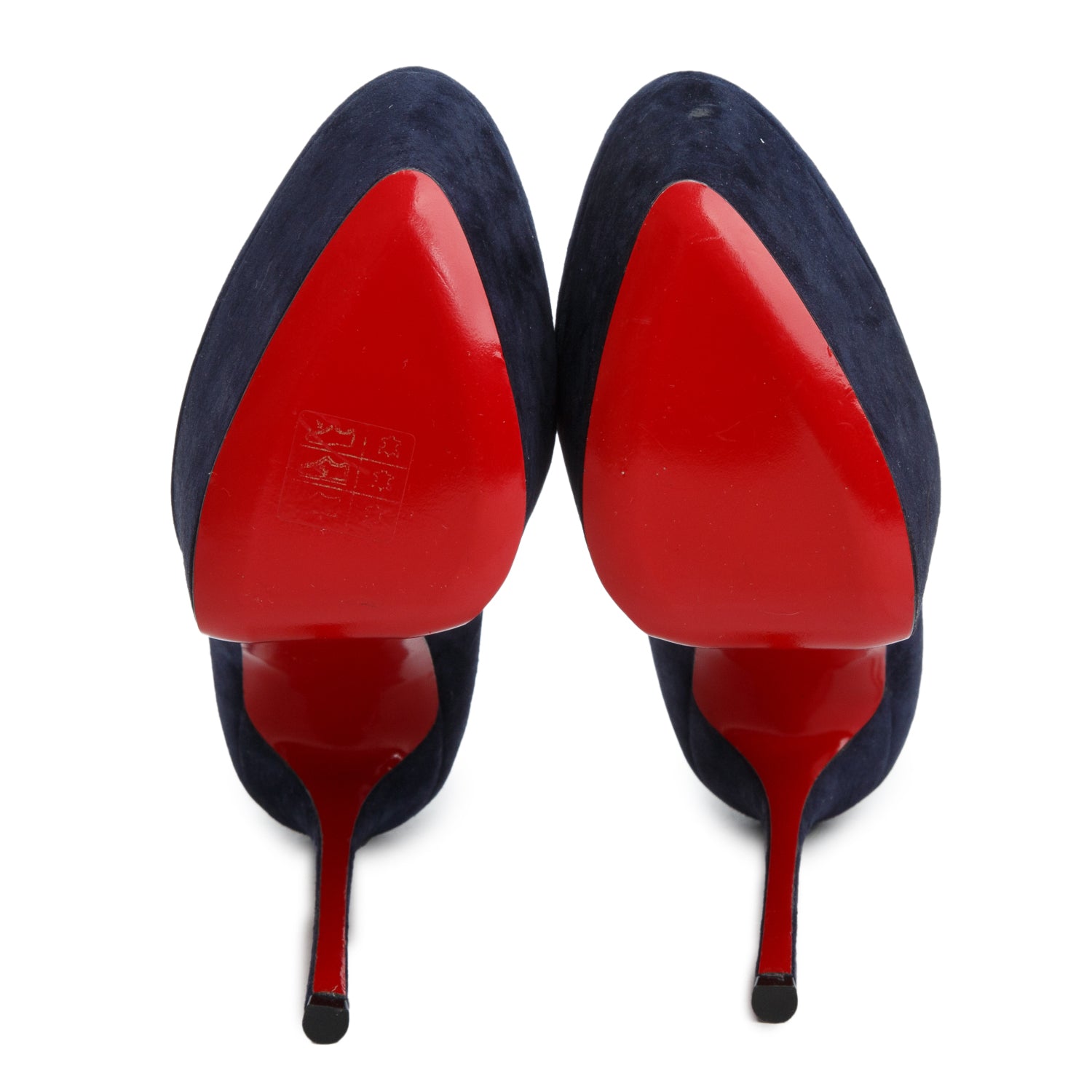 Christian Louboutin Navy Suede Daffodile 155mm Pumps, Size 38.5