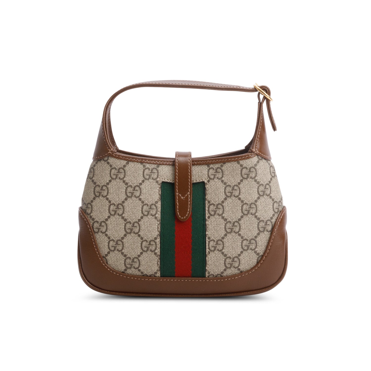 Gucci GG Supreme Monogram Azalea Calfskin Web Mini Jackie 1961 w/ Strap
