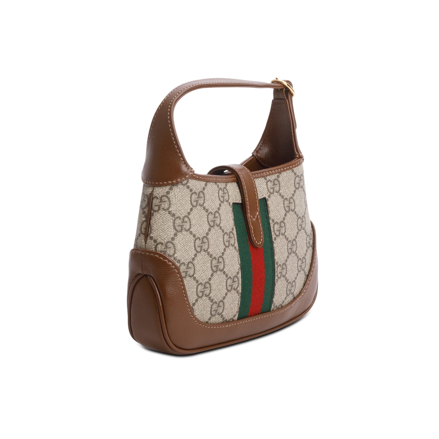 Gucci GG Supreme Monogram Azalea Calfskin Web Mini Jackie 1961 w/ Strap