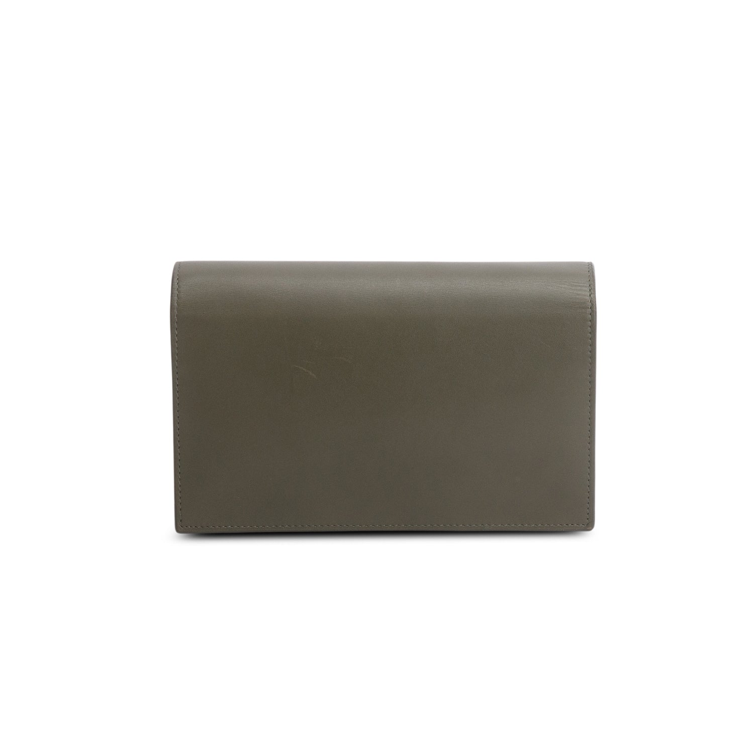 Saint Laurent Green Leather Kate Tassel Wallet on Chain
