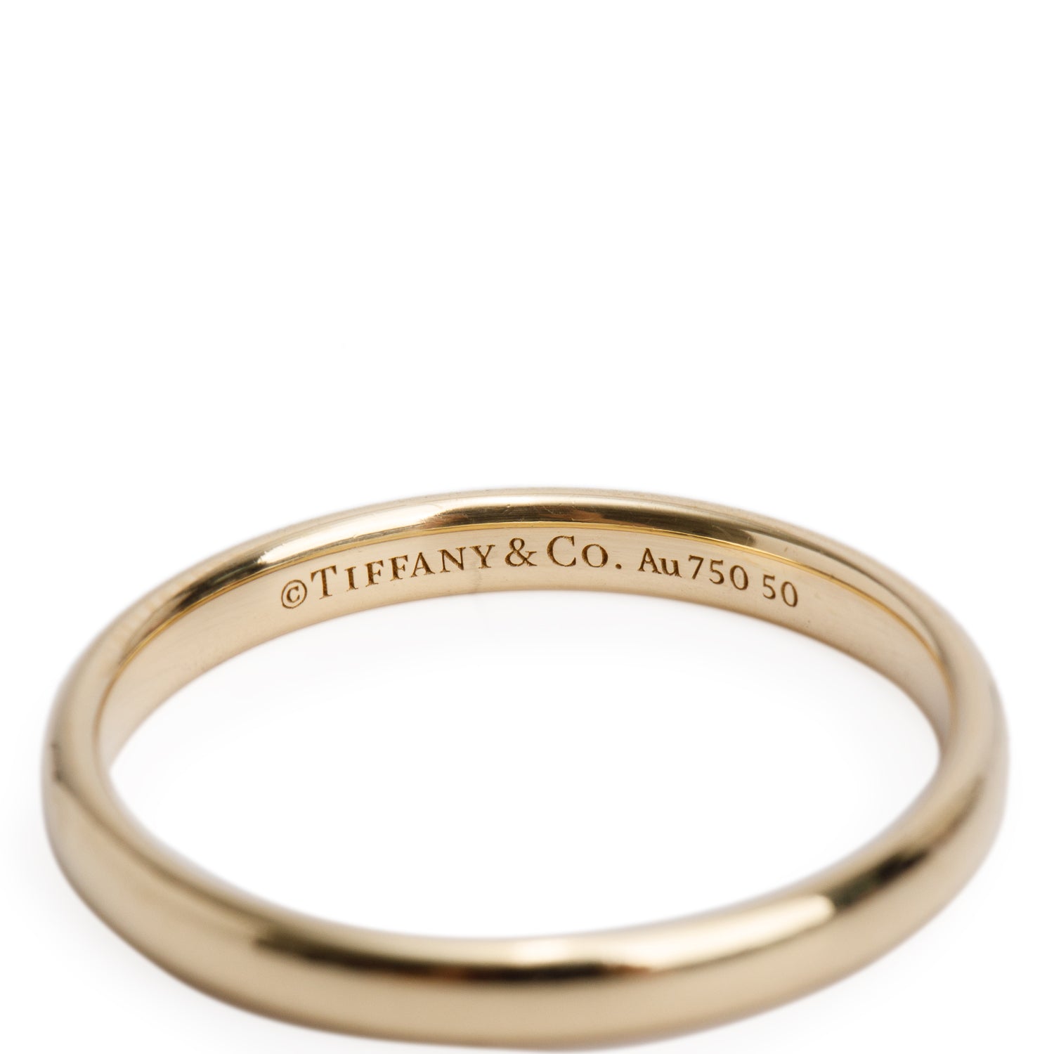 Tiffany & Co. 18k Yellow Gold Forever 2.5 MM Wedding Band Ring, Size 8.5