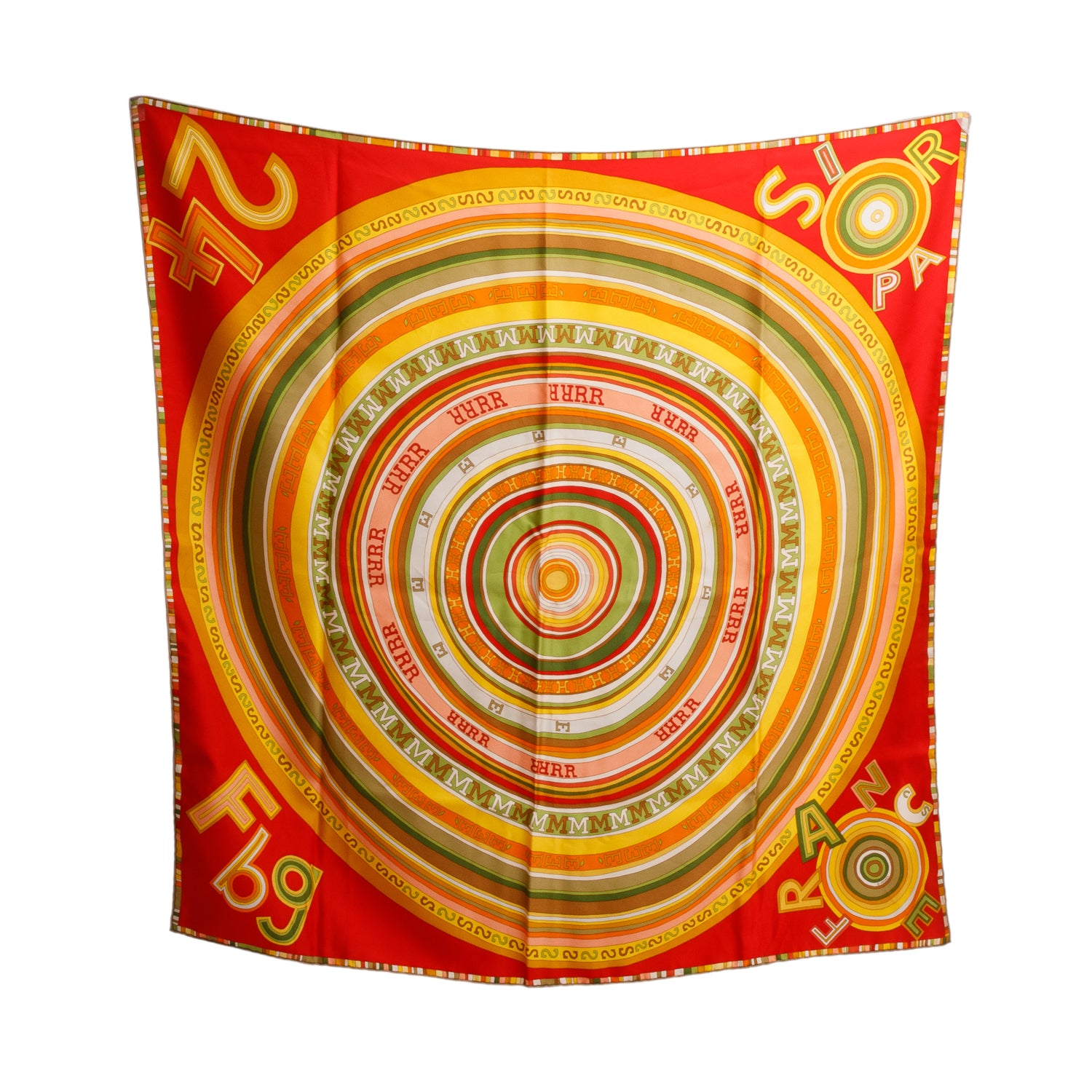 Hermes Multicolor 'Toho Bohu' Silk Scarf 90 w/ Box