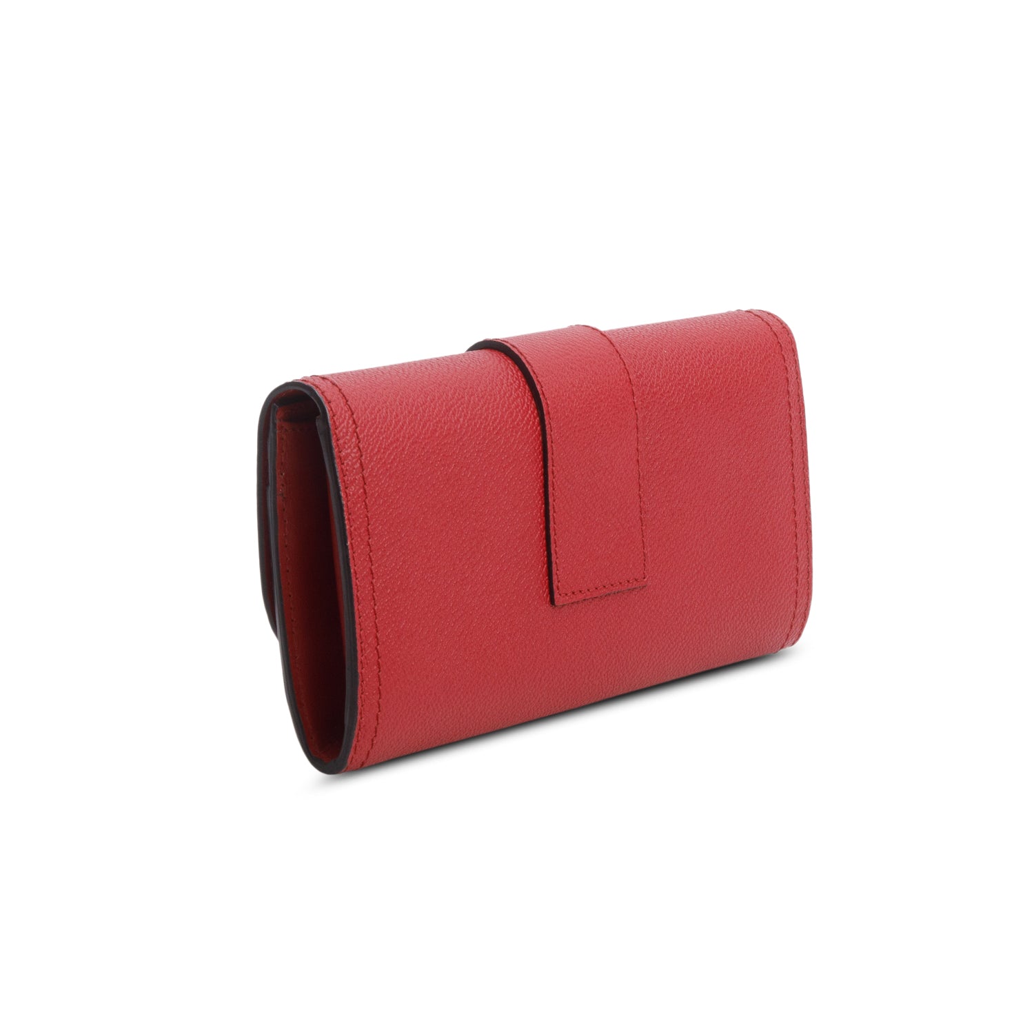 Burberry Red Soft Grain Calfskin Halton Long Wallet w/ Box