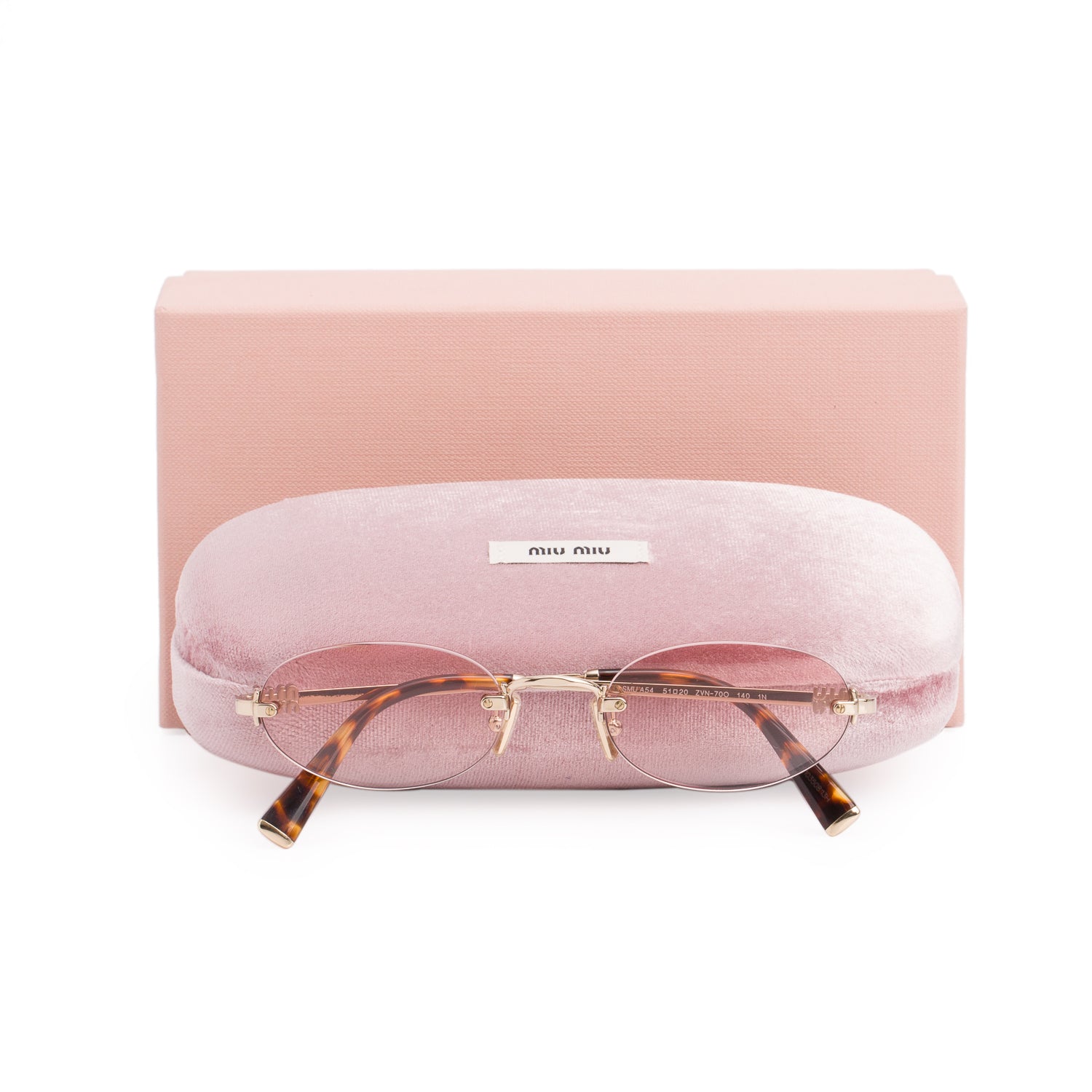 Miu Miu MU A54S Pink Gradient Lenses Oval Sunglasses w/ Box & Case