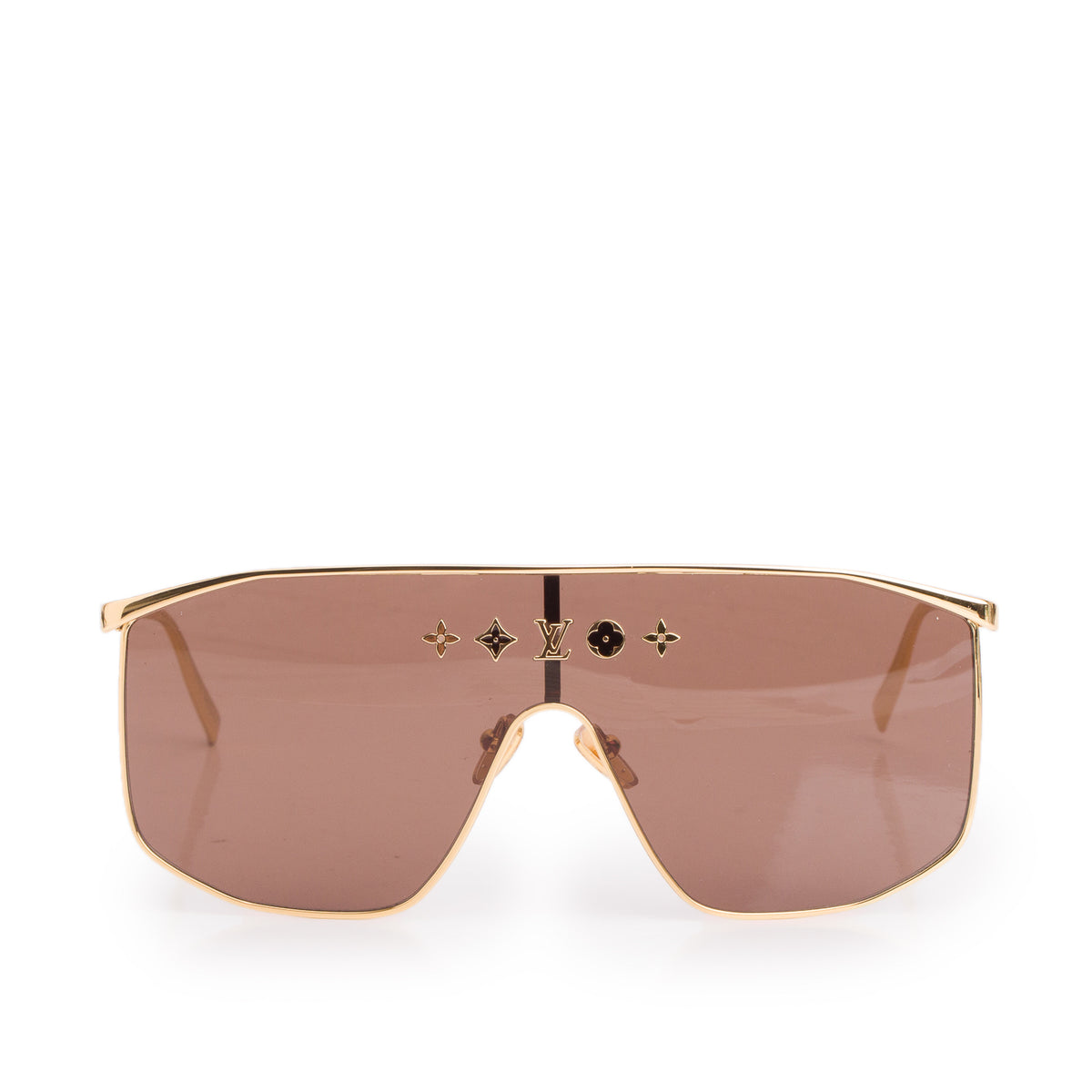 Louis Vuitton Z1717U Gold-Toned LV Golden Mask Sunglasses w/ Box