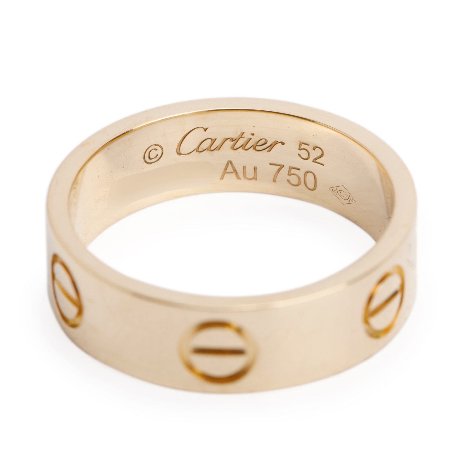 Cartier 18k Yellow Gold 5.5 MM Love Ring, Classic Model, Size 52 6