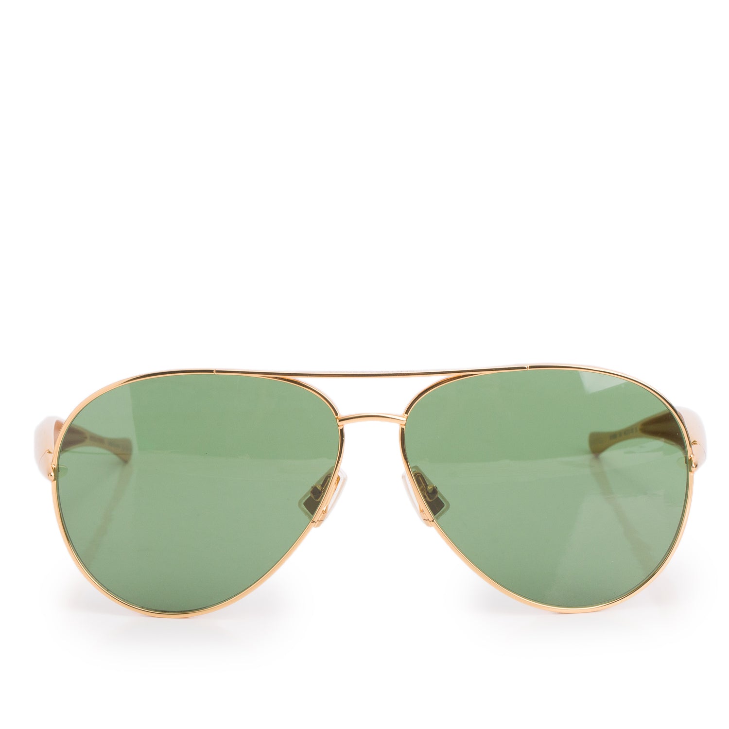Bottega Veneta BV1305S Gold Sardine Pilot Sunglasses w/ Case